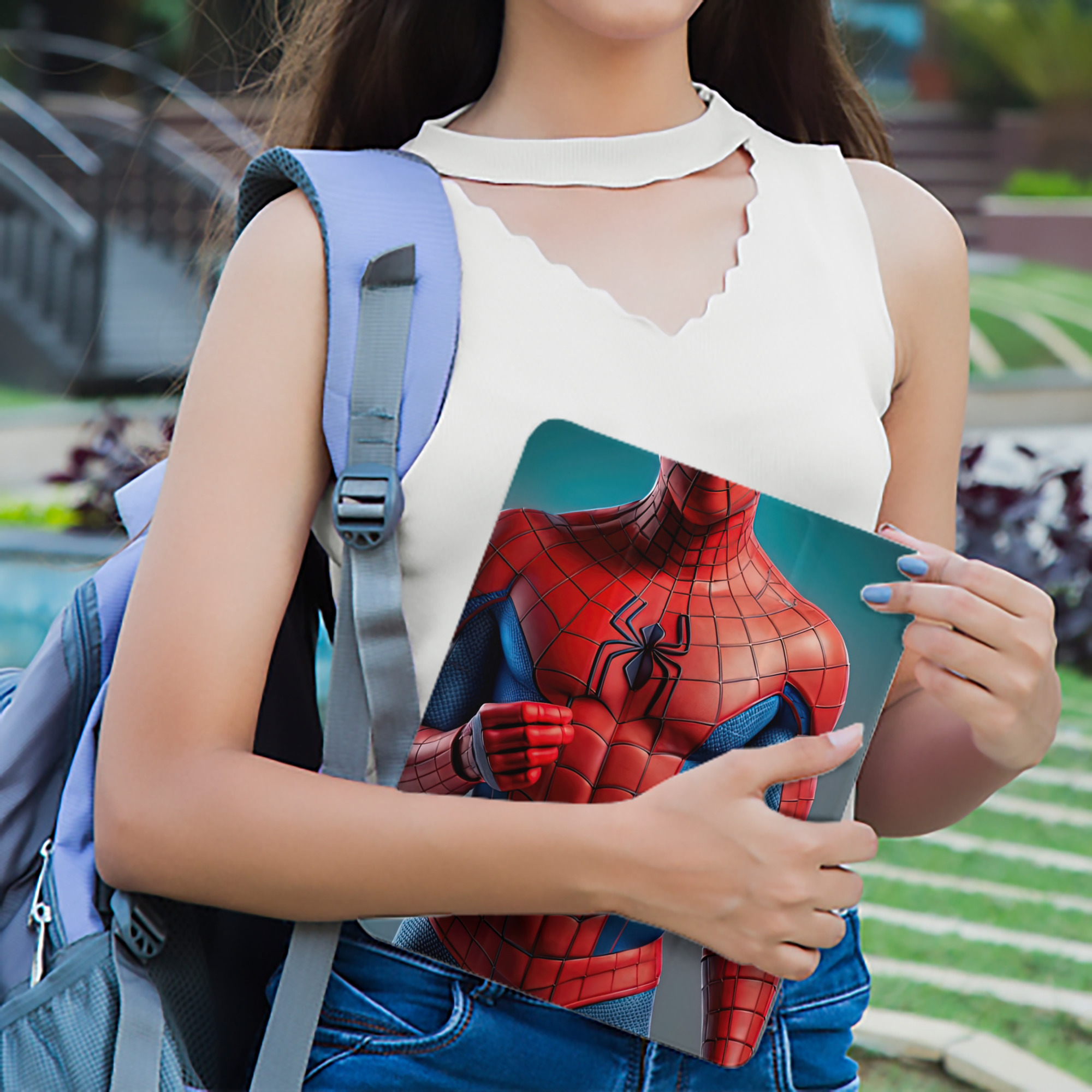 Spider Man スパイダーマン IPad ケース ペン収納付き 三つ折りスタンド PUレザー×シリコン 対応機種9.5/10.5/10.9インチ