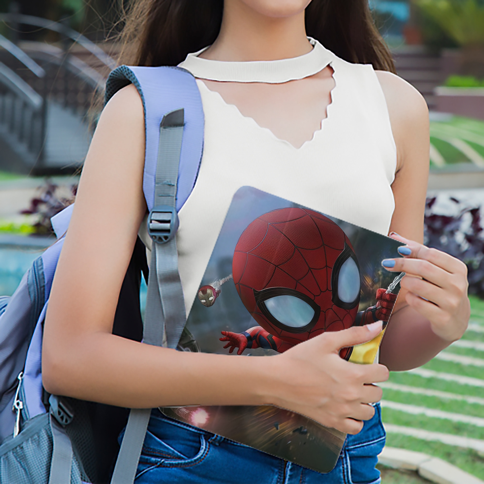 Spider Man スパイダーマン IPad ケース ペン収納付き 三つ折りスタンド PUレザー×シリコン 対応機種9.5/10.5/10.9インチ