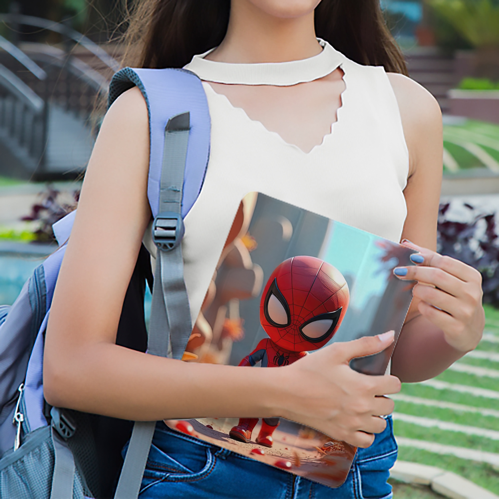 Spider Man スパイダーマン IPad ケース ペン収納付き 三つ折りスタンド PUレザー×シリコン 対応機種9.5/10.5/10.9インチ