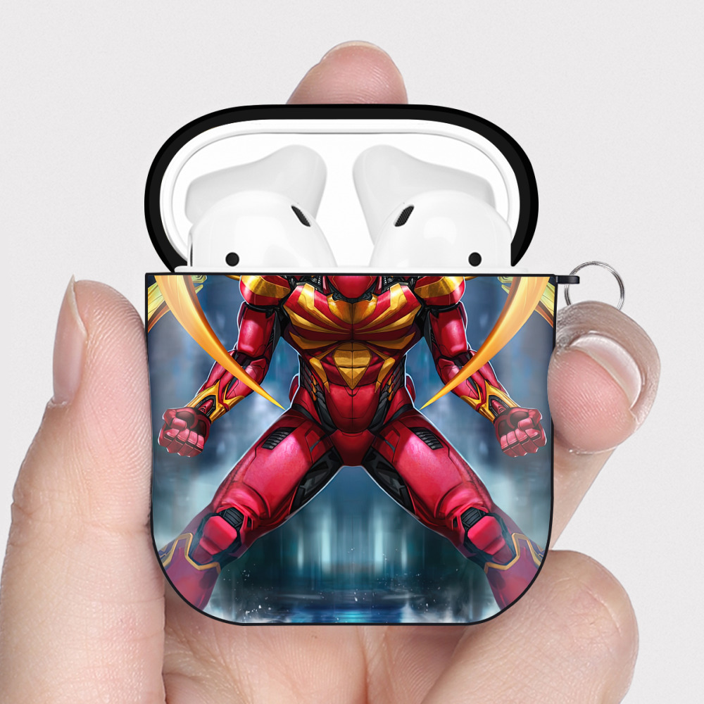 （画像用） Spider Man スパイダーマン AirPods 第2世代保護ケース ハードシェル ブラック 耐衝撃・防指紋・カラビナ付き