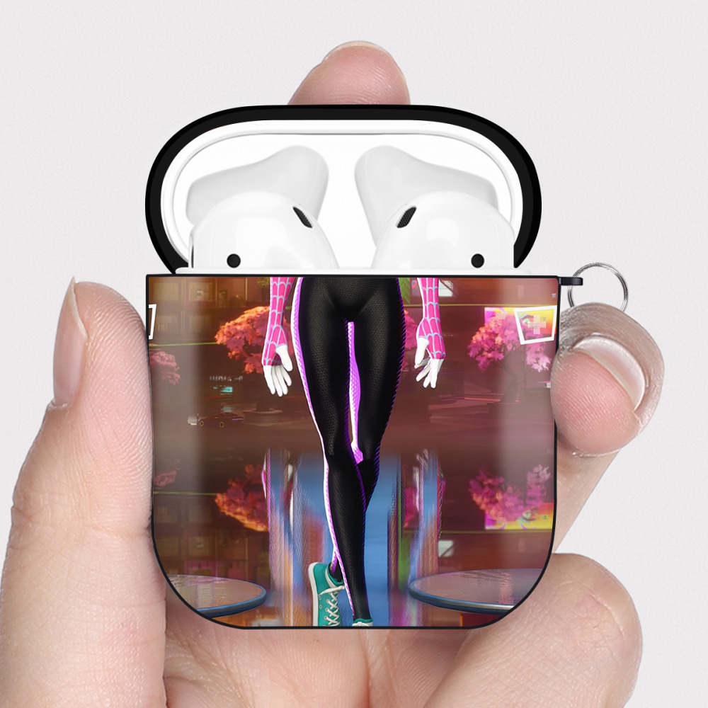 （画像用） Spider Man スパイダーマン AirPods 第2世代保護ケース ハードシェル ブラック 耐衝撃・防指紋・カラビナ付き