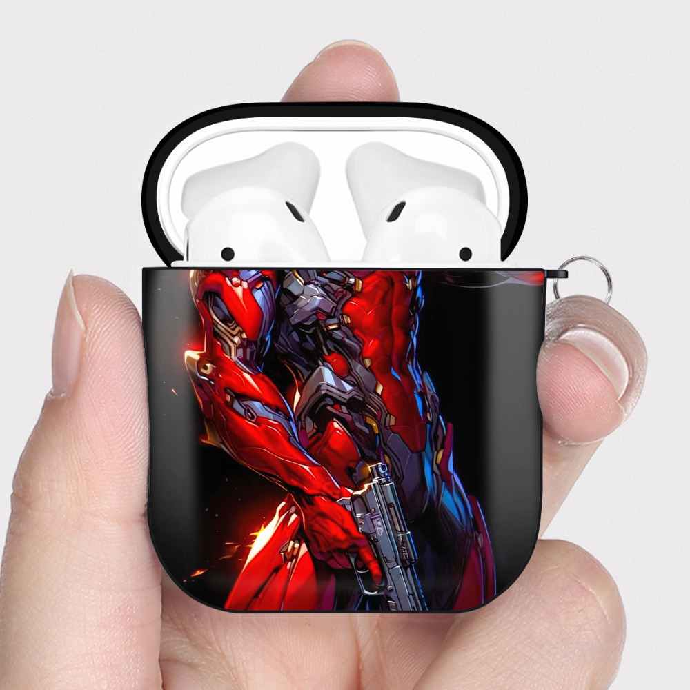 （画像用） Spider Man スパイダーマン AirPods 第2世代保護ケース ハードシェル ブラック 耐衝撃・防指紋・カラビナ付き