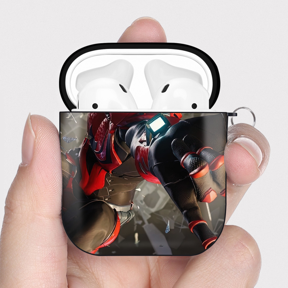 （画像用） Spider Man スパイダーマン AirPods 第2世代保護ケース ハードシェル ブラック 耐衝撃・防指紋・カラビナ付き
