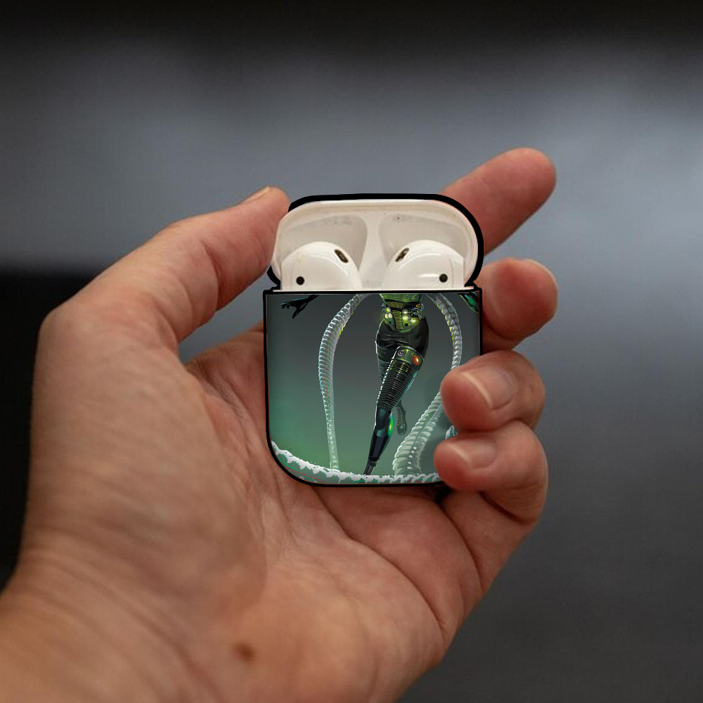 Spider Man スパイダーマン AirPods 第2世代保護ケース ハードシェル ブラック 耐衝撃・防指紋・カラビナ付き