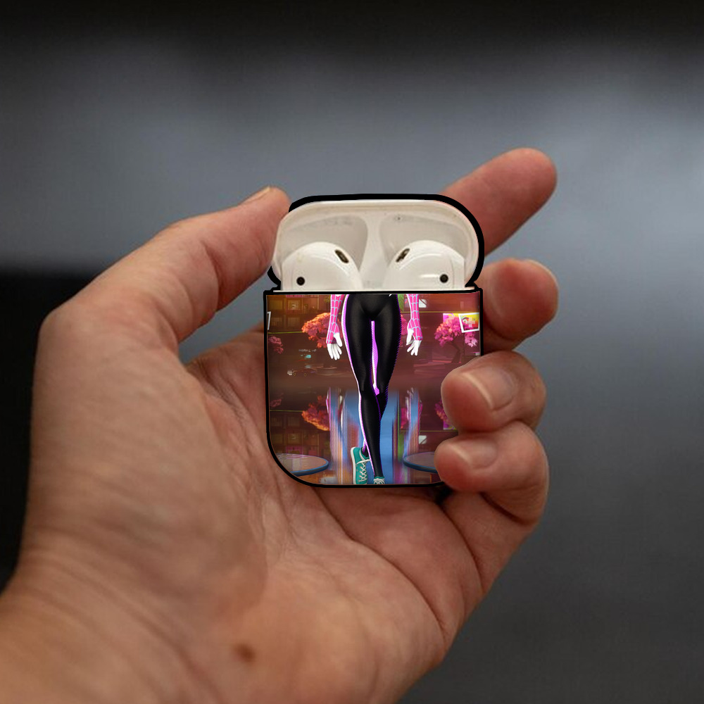Spider Man スパイダーマン AirPods 第2世代保護ケース ハードシェル ブラック 耐衝撃・防指紋・カラビナ付き