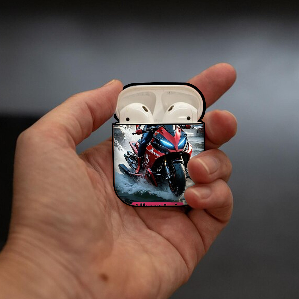 Spider Man スパイダーマン AirPods 第2世代保護ケース ハードシェル ブラック 耐衝撃・防指紋・カラビナ付き