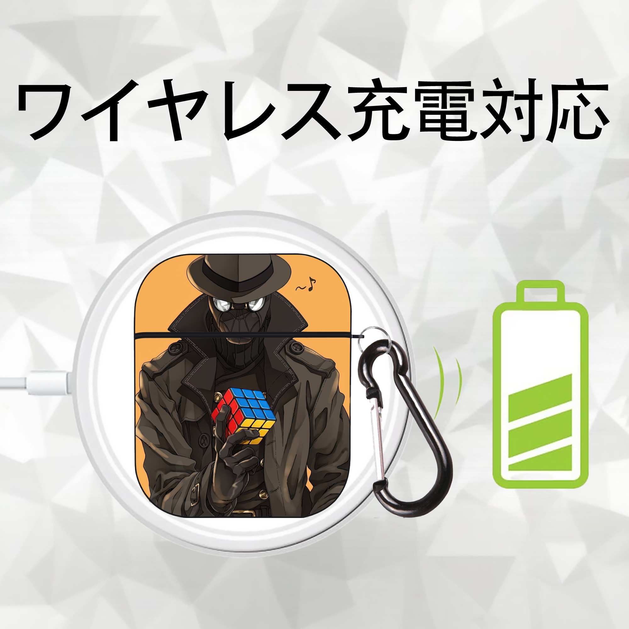 Spider Man スパイダーマン AirPods 第2世代保護ケース ハードシェル ブラック 耐衝撃・防指紋・カラビナ付き