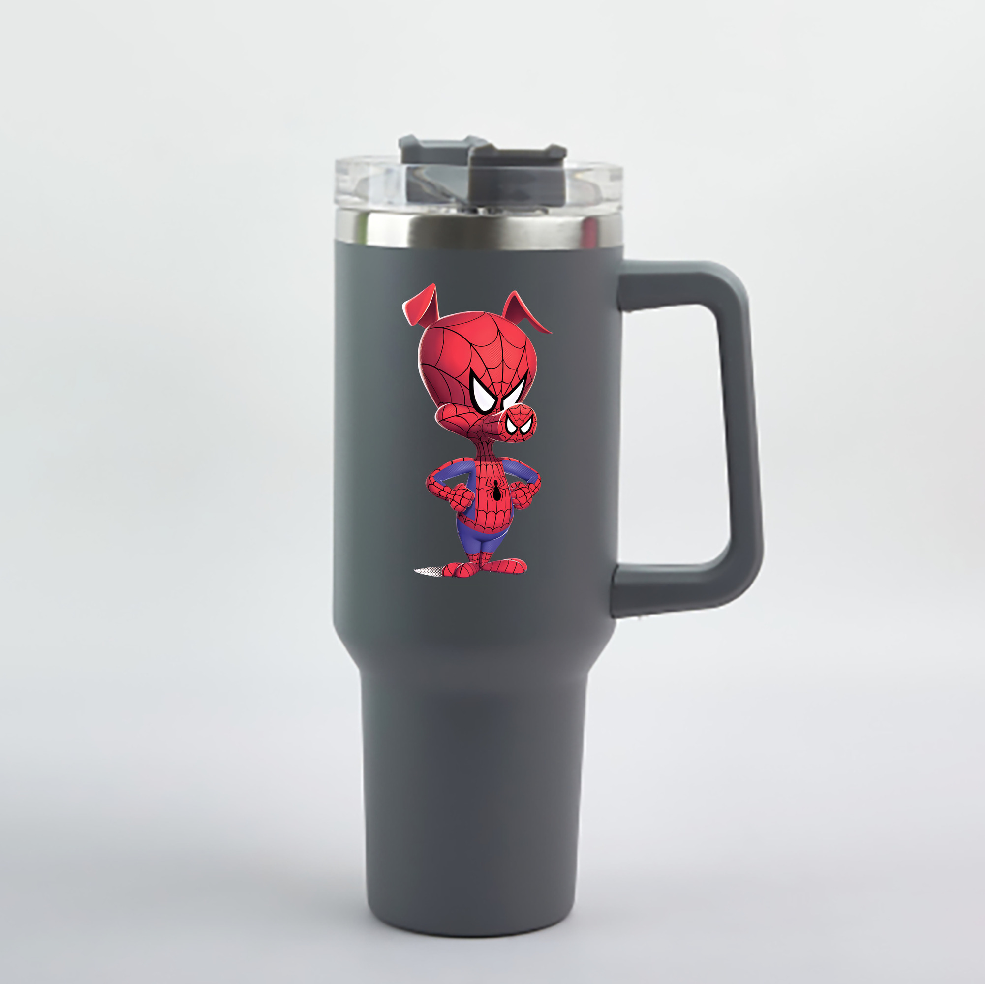 （画像用） Spider Man スパイダーマン 1200mL車用タンブラー - クリスタルステッカー（プラスチックストロー付き）