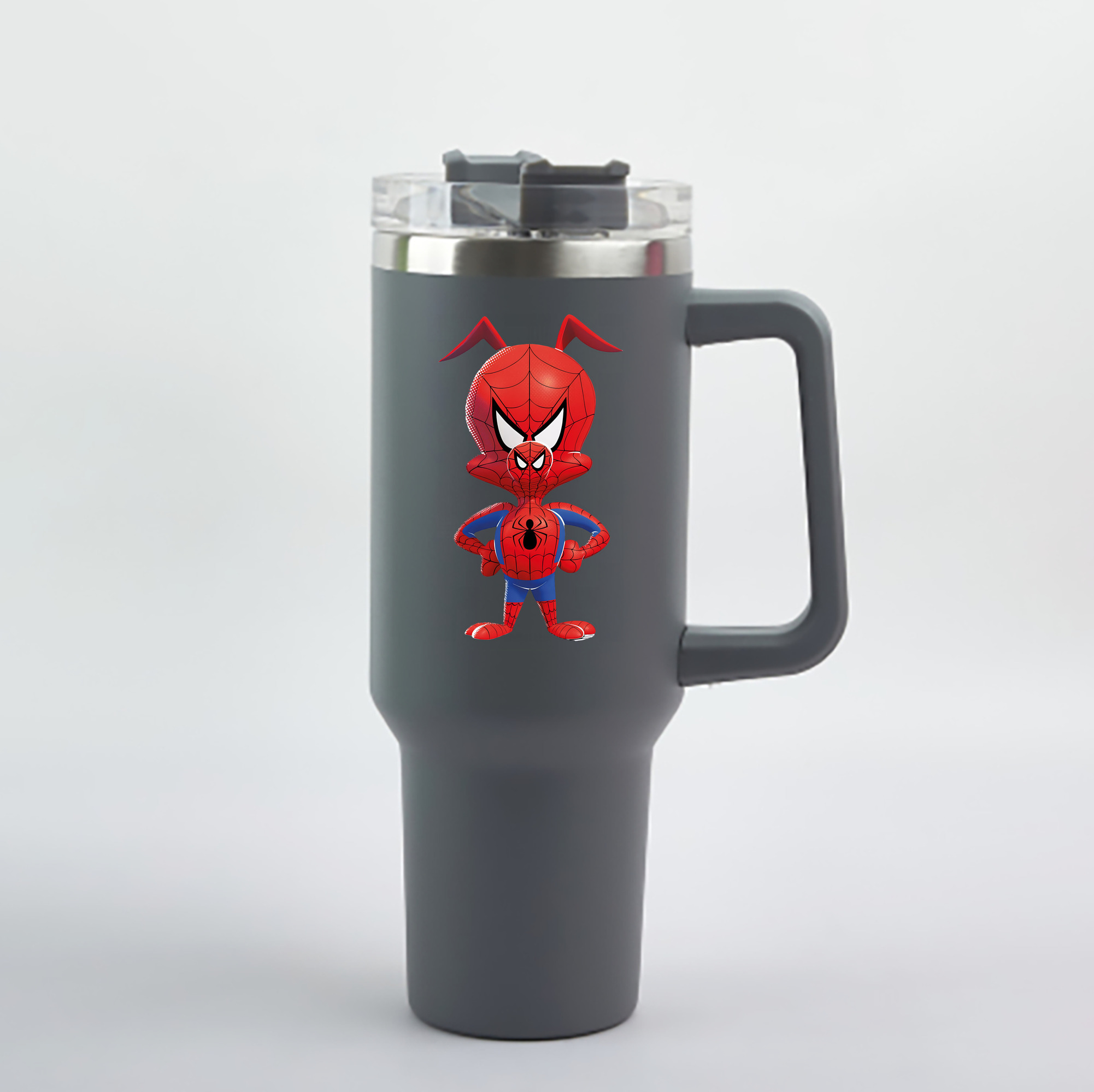 （画像用） Spider Man スパイダーマン 1200mL車用タンブラー - クリスタルステッカー（プラスチックストロー付き）