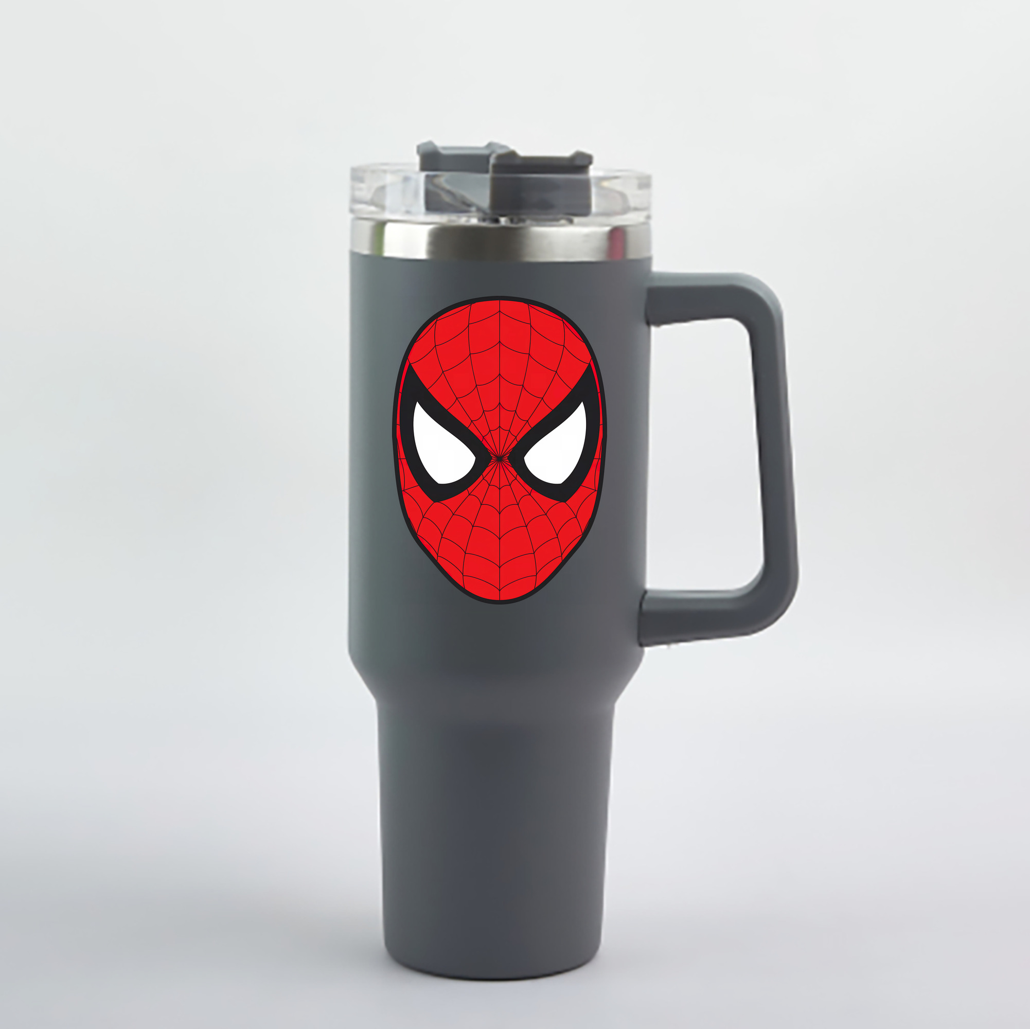 （画像用） Spider Man スパイダーマン 1200mL車用タンブラー - クリスタルステッカー（プラスチックストロー付き）
