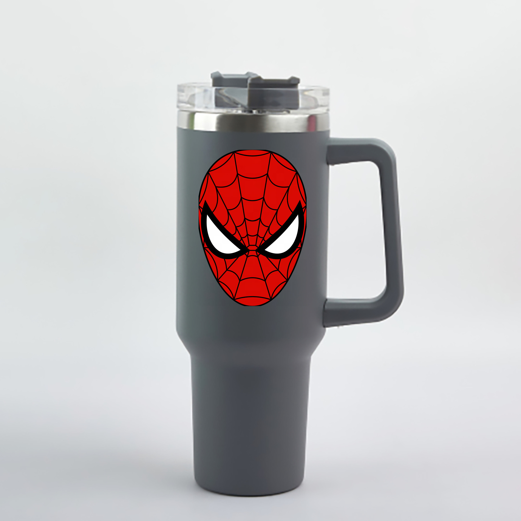 （画像用） Spider Man スパイダーマン 1200mL車用タンブラー - クリスタルステッカー（プラスチックストロー付き）