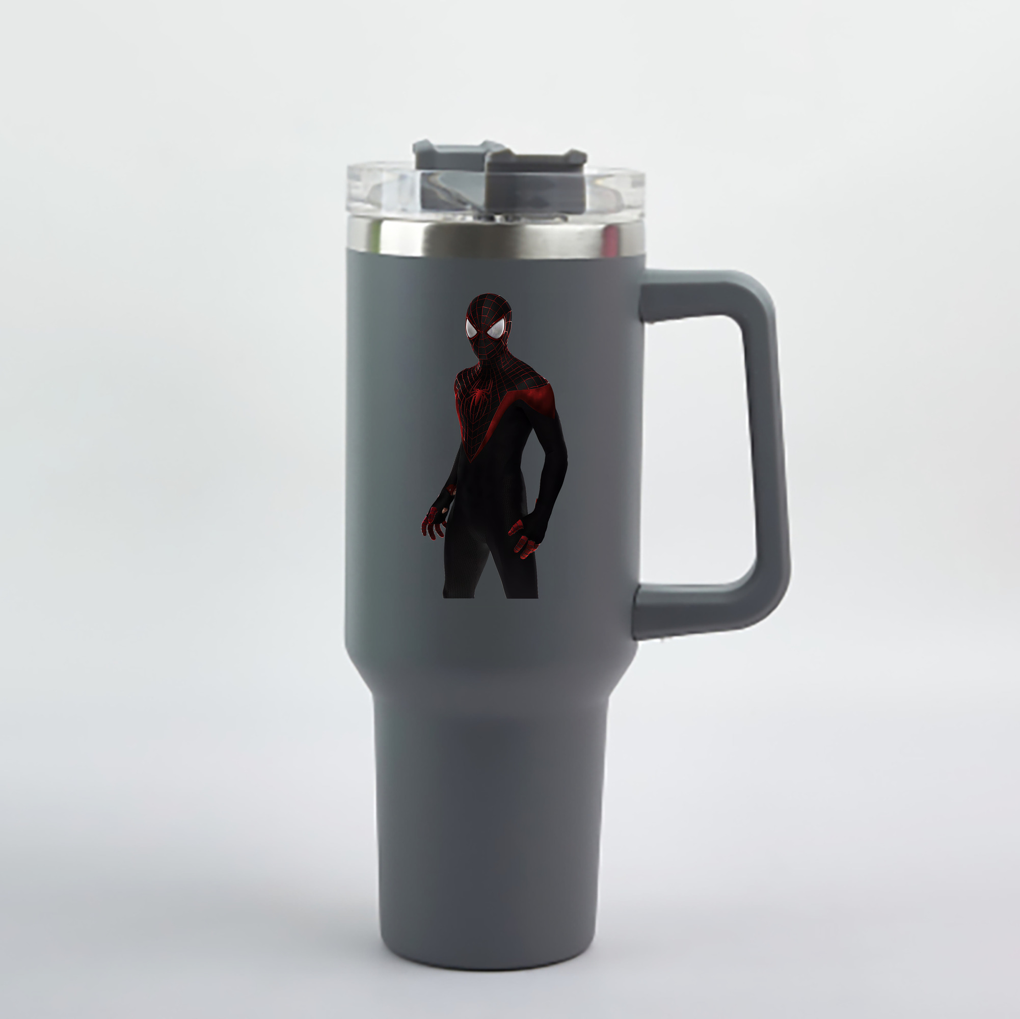 （画像用） Spider Man スパイダーマン 1200mL車用タンブラー - クリスタルステッカー（プラスチックストロー付き）