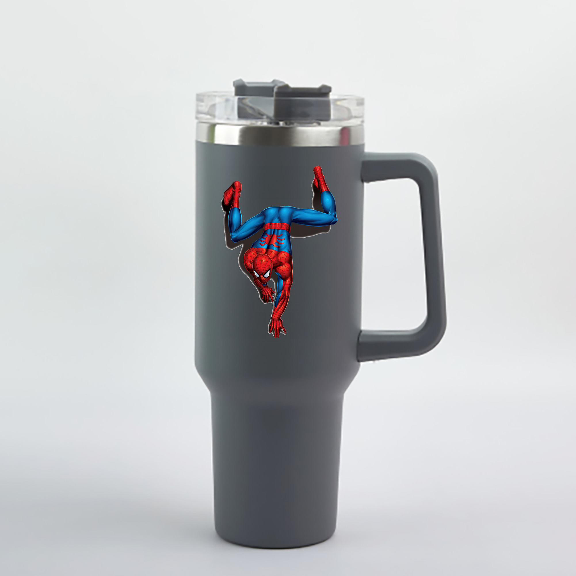 （画像用） Spider Man スパイダーマン 1200mL車用タンブラー - クリスタルステッカー（プラスチックストロー付き）