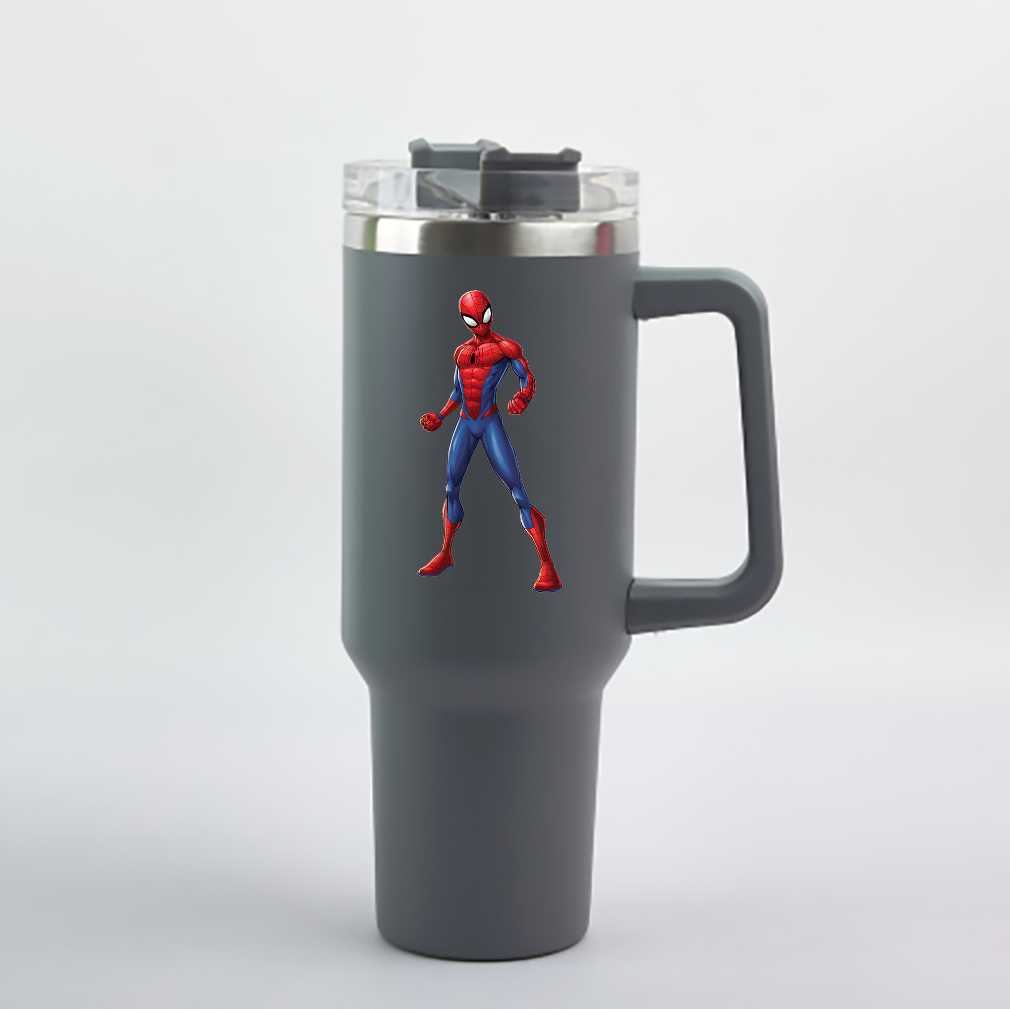 （画像用） Spider Man スパイダーマン 1200mL車用タンブラー - クリスタルステッカー（プラスチックストロー付き）