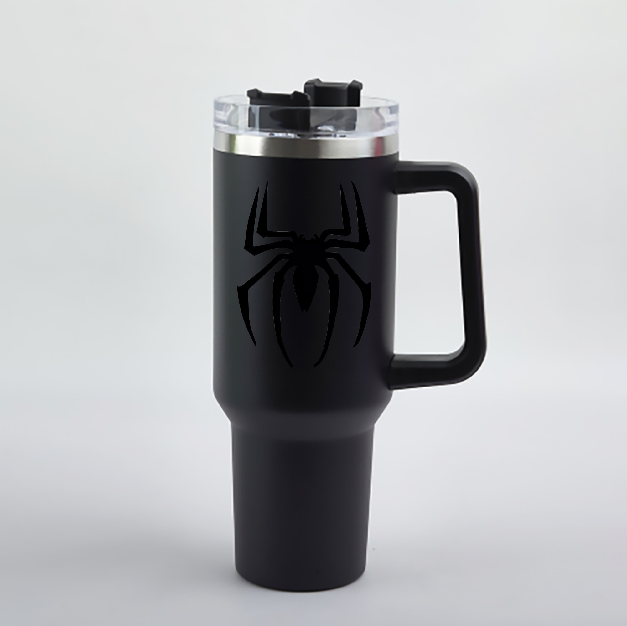 （画像用） Spider Man スパイダーマン 1200mL車用タンブラー - クリスタルステッカー（プラスチックストロー付き）