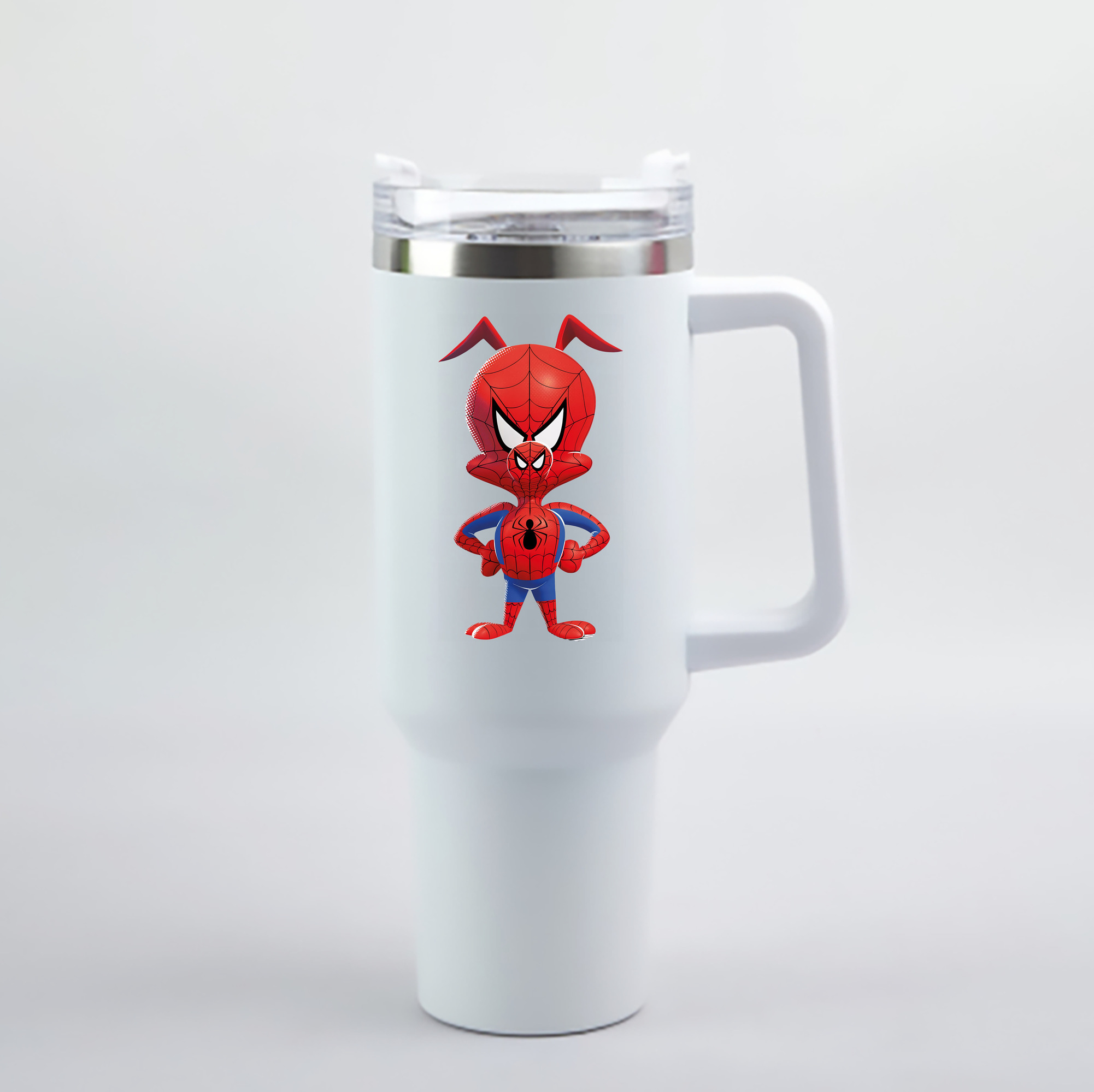 （画像用） Spider Man スパイダーマン 1200mL車用タンブラー - クリスタルステッカー（プラスチックストロー付き）