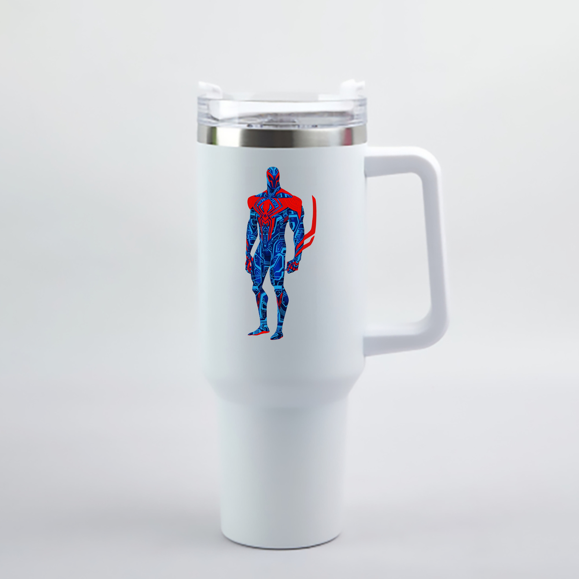 （画像用） Spider Man スパイダーマン 1200mL車用タンブラー - クリスタルステッカー（プラスチックストロー付き）