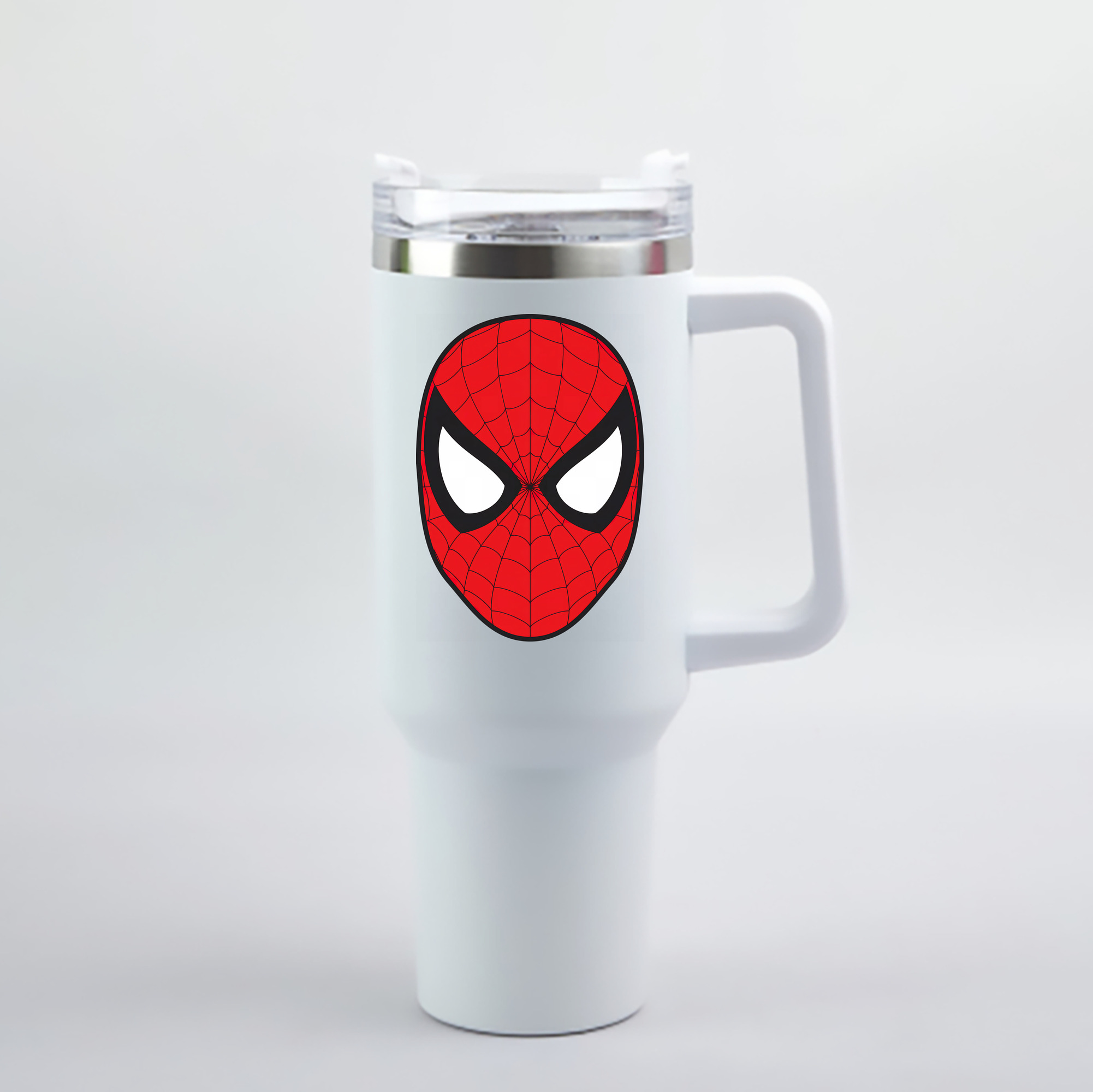 （画像用） Spider Man スパイダーマン 1200mL車用タンブラー - クリスタルステッカー（プラスチックストロー付き）