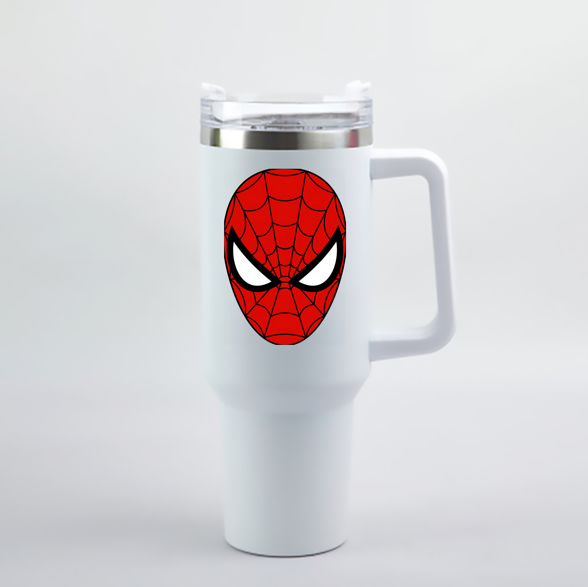 （画像用） Spider Man スパイダーマン 1200mL車用タンブラー - クリスタルステッカー（プラスチックストロー付き）