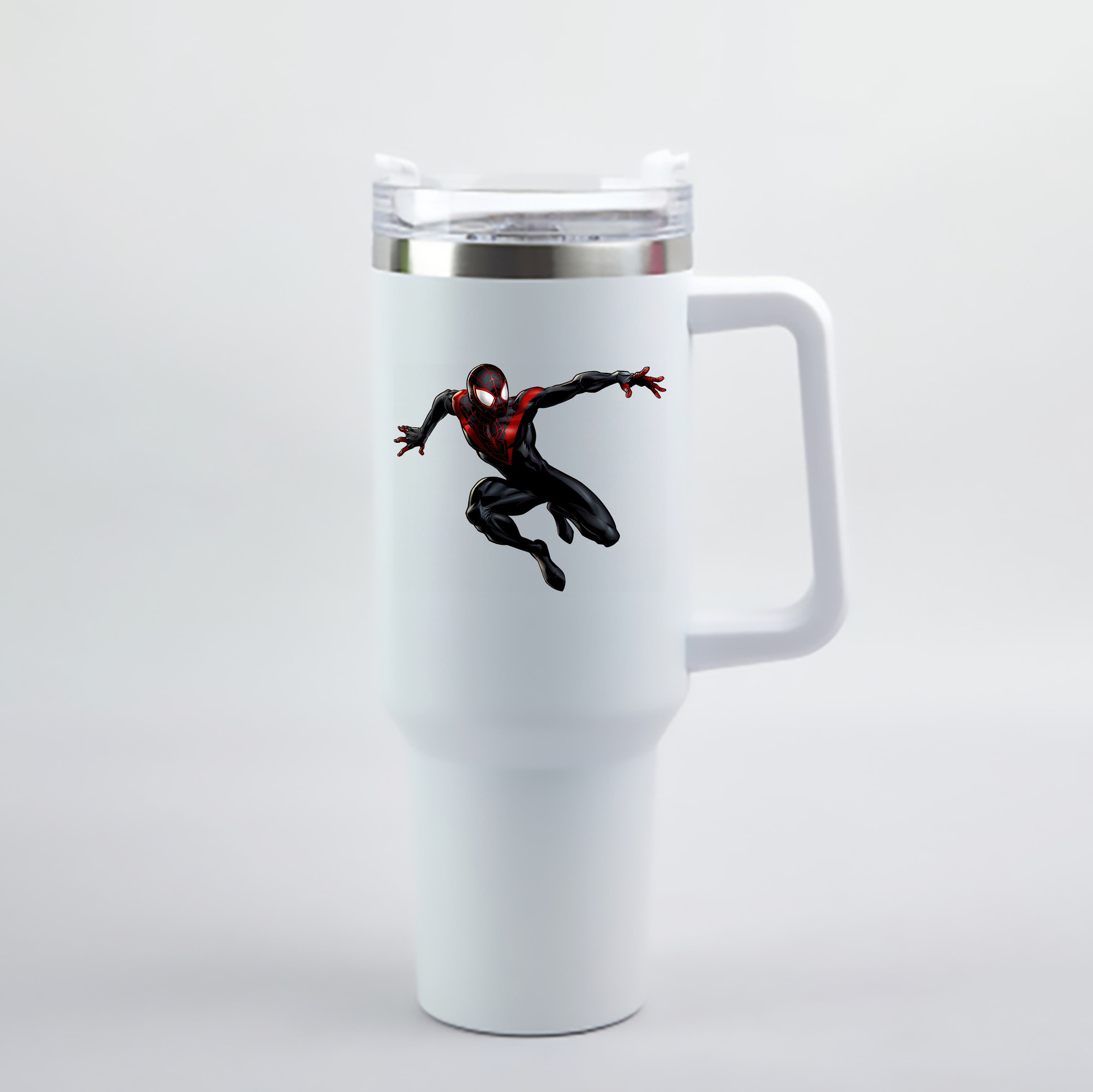 （画像用） Spider Man スパイダーマン 1200mL車用タンブラー - クリスタルステッカー（プラスチックストロー付き）