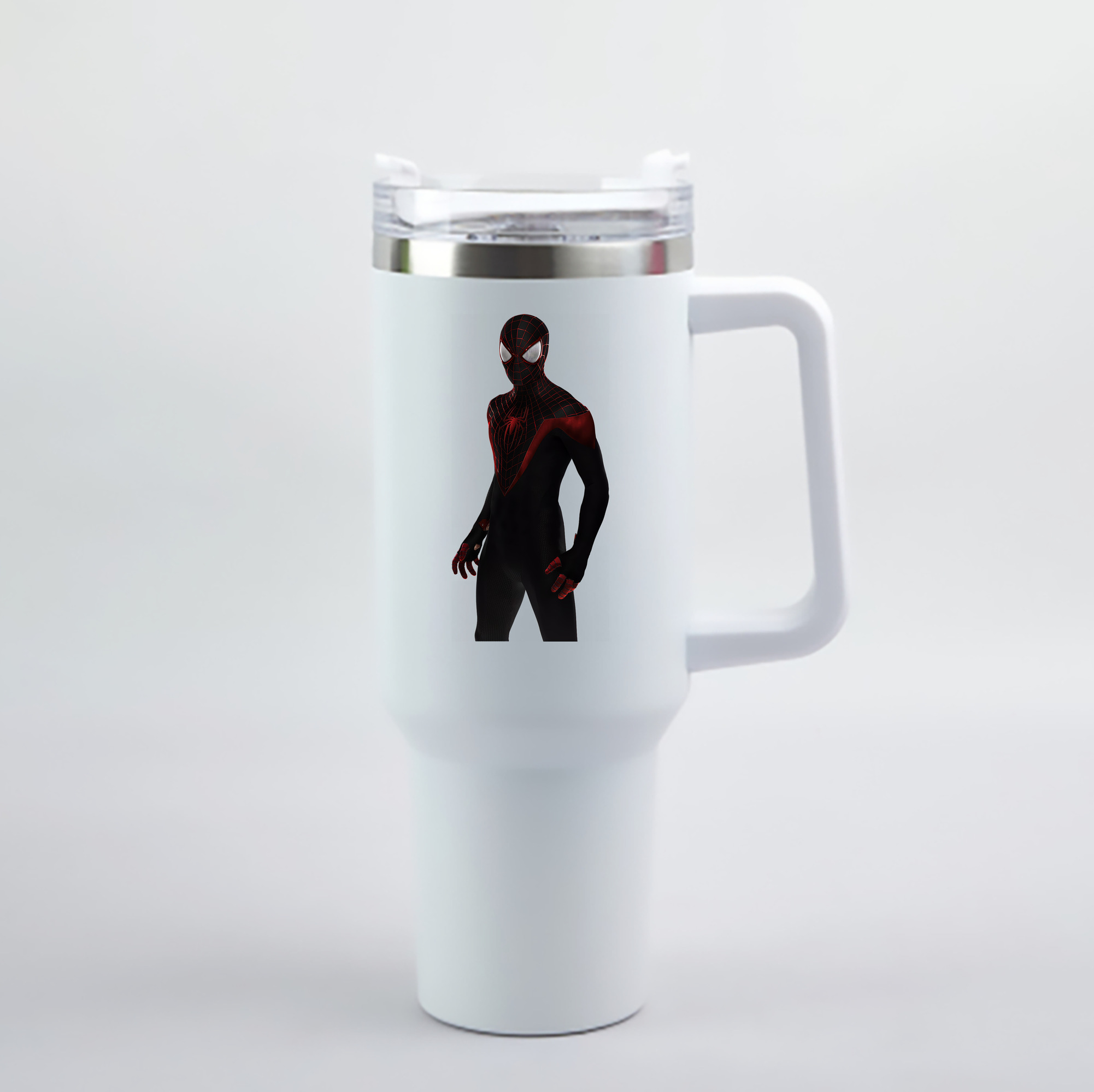 （画像用） Spider Man スパイダーマン 1200mL車用タンブラー - クリスタルステッカー（プラスチックストロー付き）