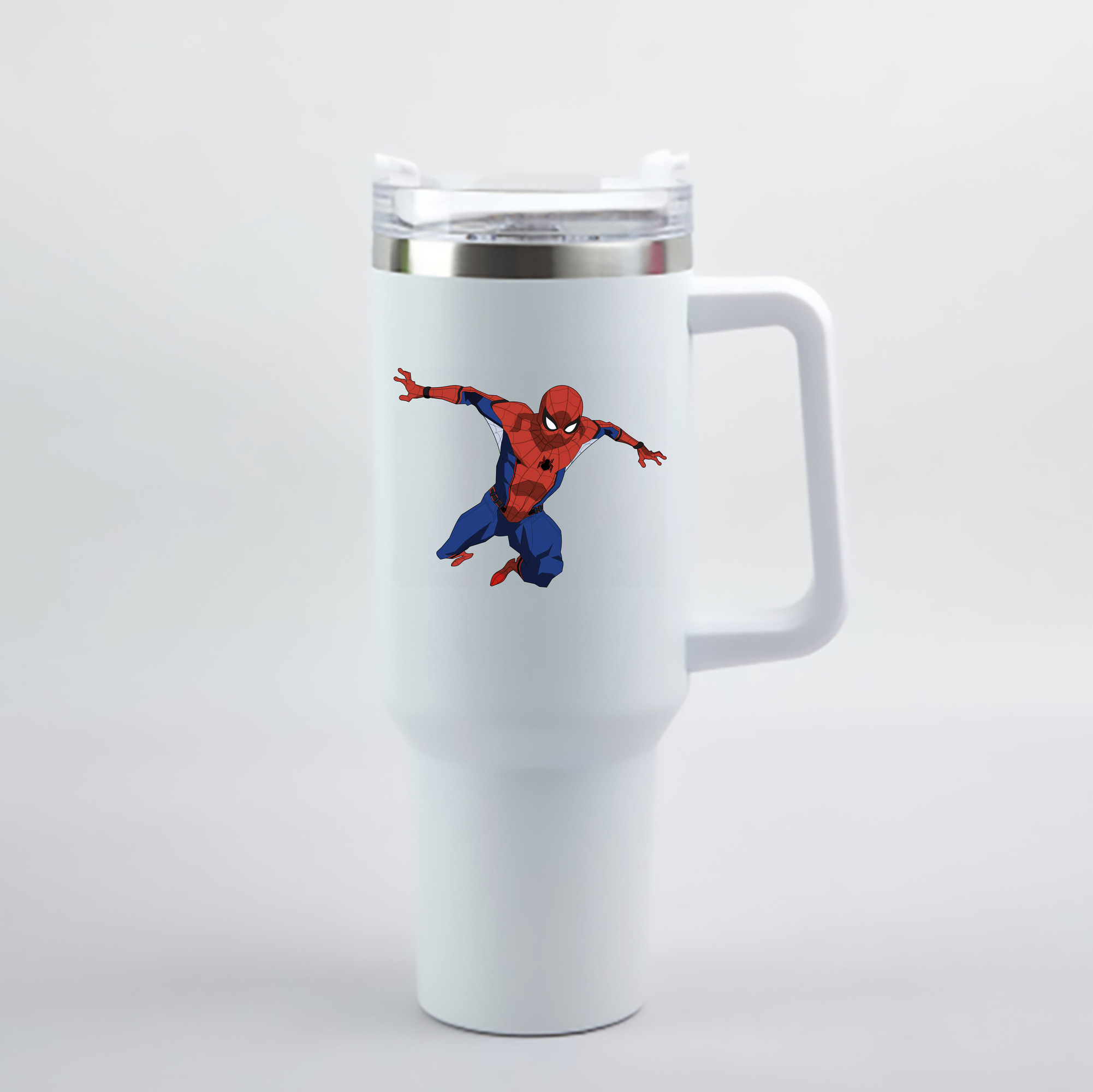 （画像用） Spider Man スパイダーマン 1200mL車用タンブラー - クリスタルステッカー（プラスチックストロー付き）