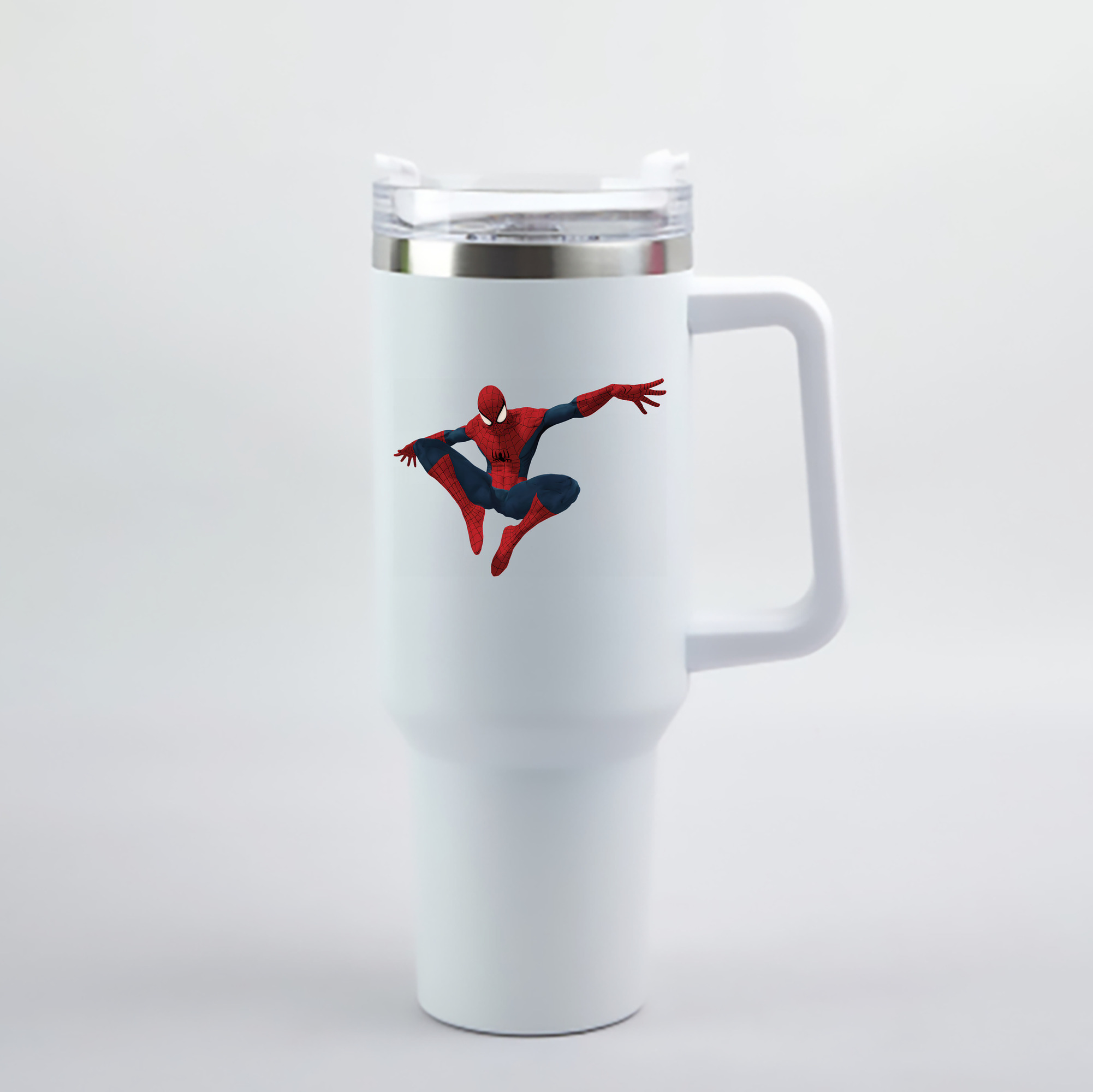 （画像用） Spider Man スパイダーマン 1200mL車用タンブラー - クリスタルステッカー（プラスチックストロー付き）