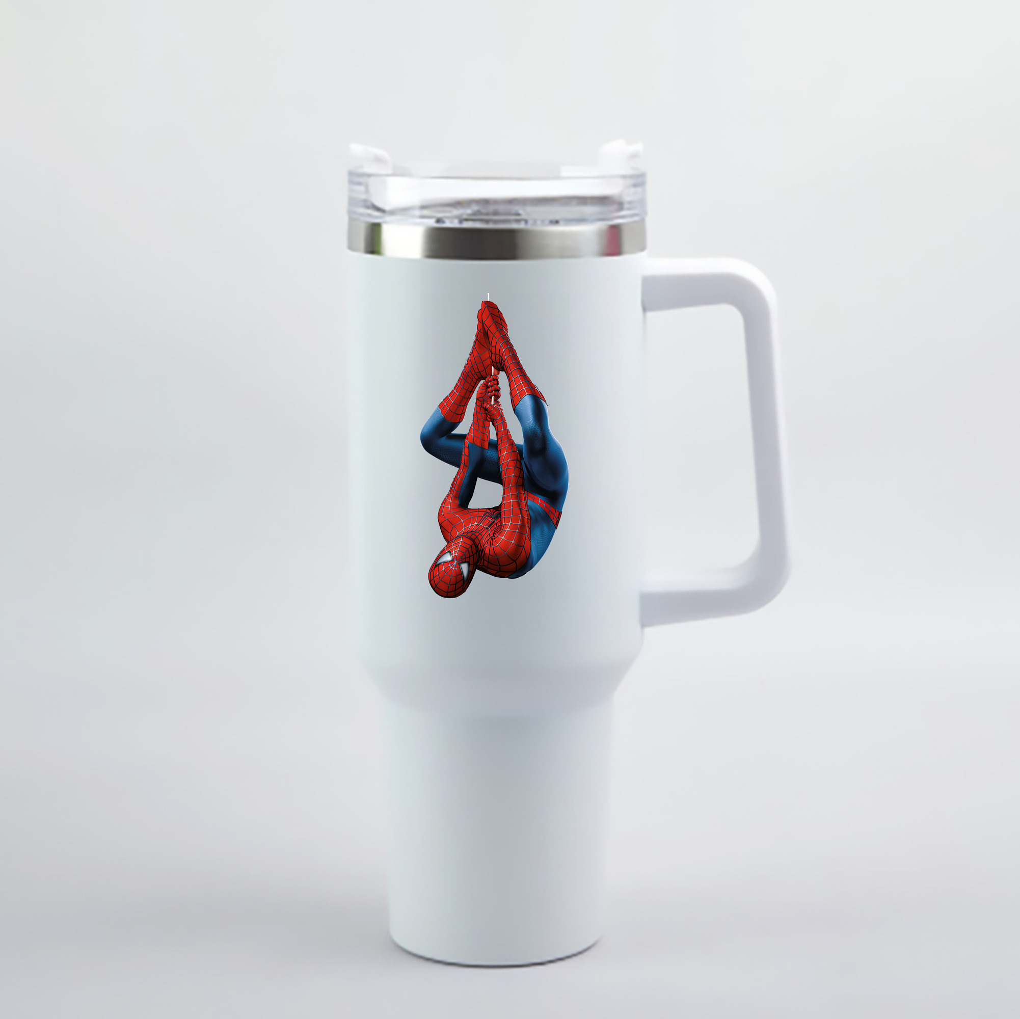 （画像用） Spider Man スパイダーマン 1200mL車用タンブラー - クリスタルステッカー（プラスチックストロー付き）
