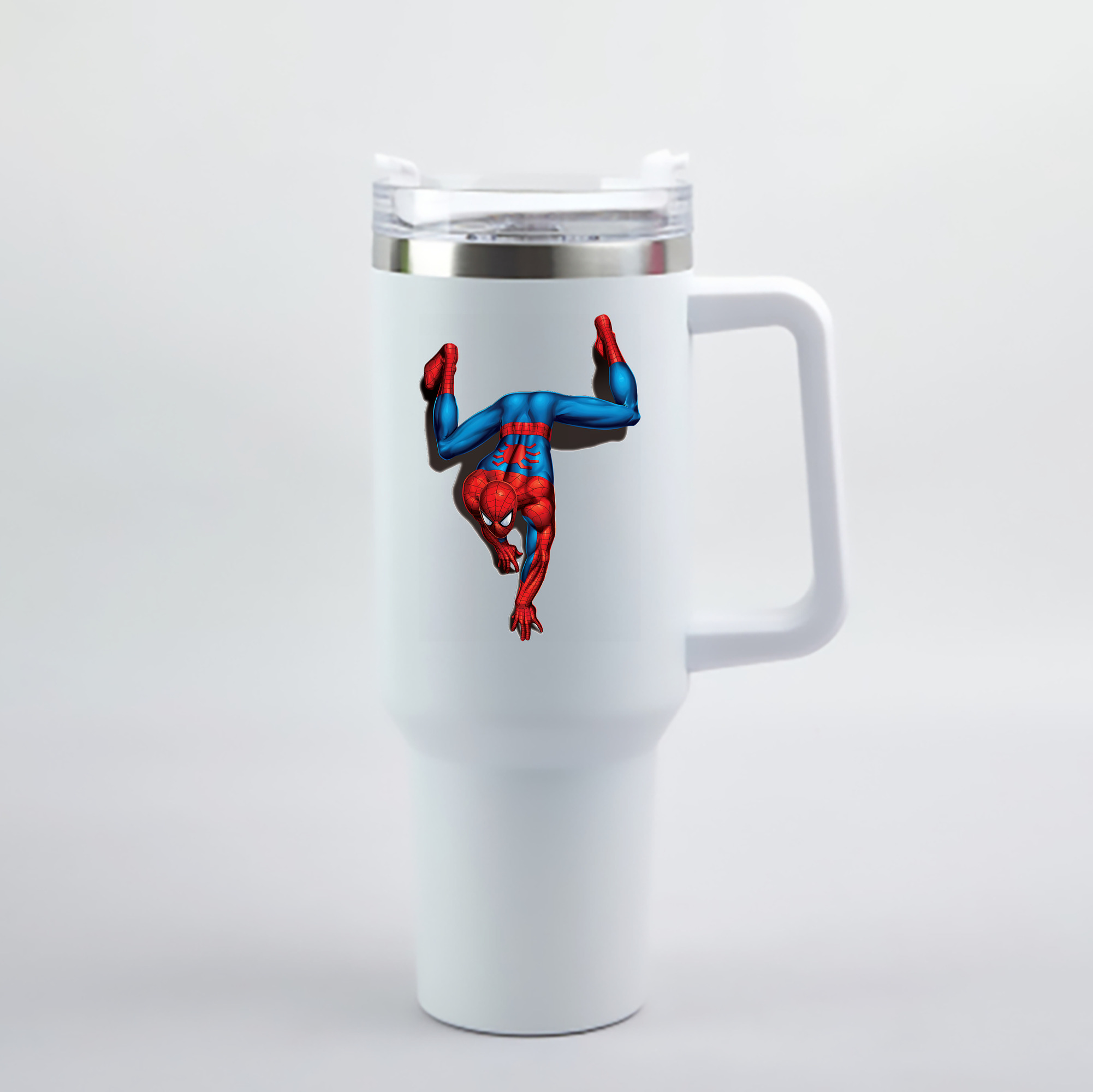 （画像用） Spider Man スパイダーマン 1200mL車用タンブラー - クリスタルステッカー（プラスチックストロー付き）