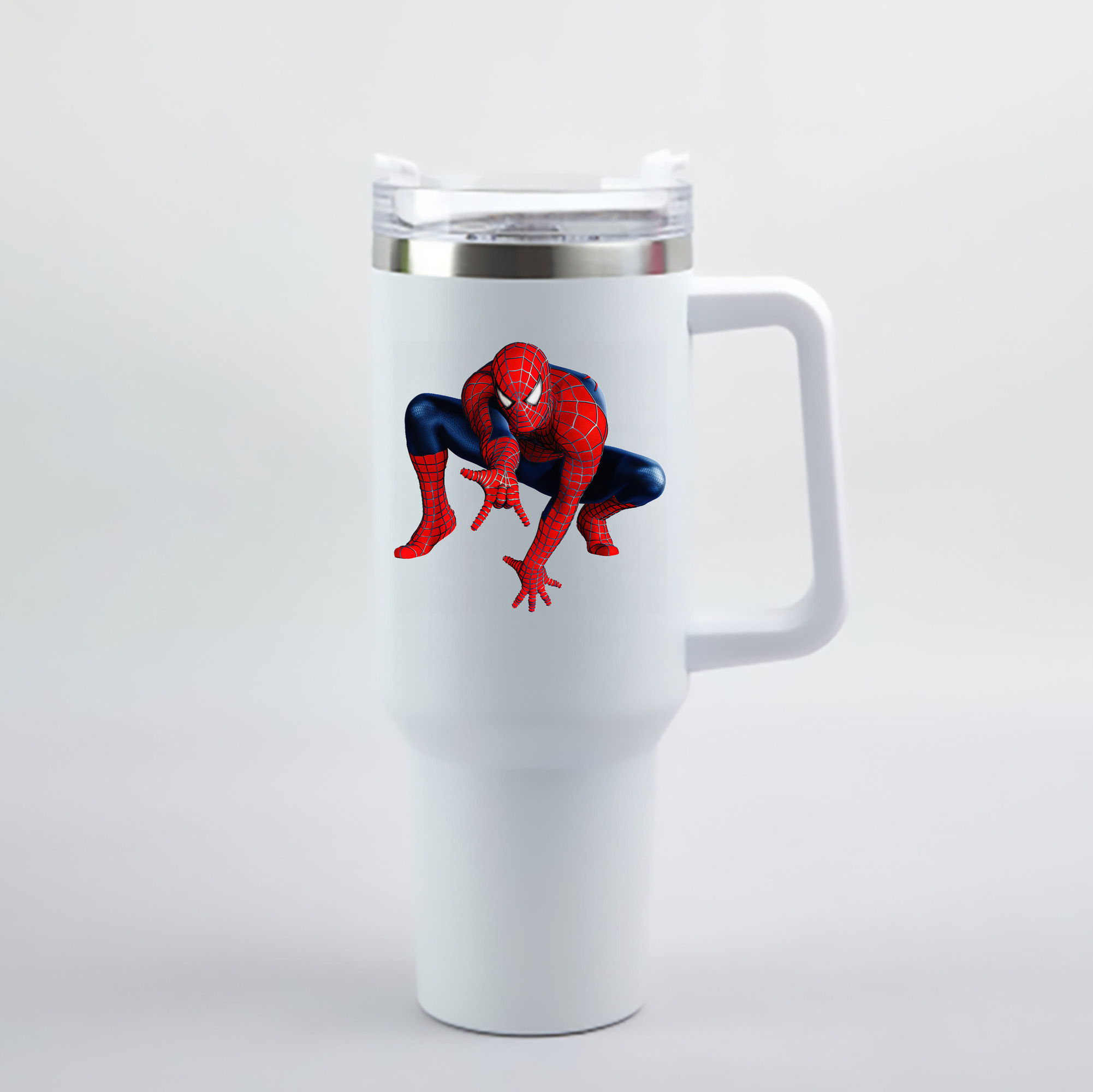 （画像用） Spider Man スパイダーマン 1200mL車用タンブラー - クリスタルステッカー（プラスチックストロー付き）
