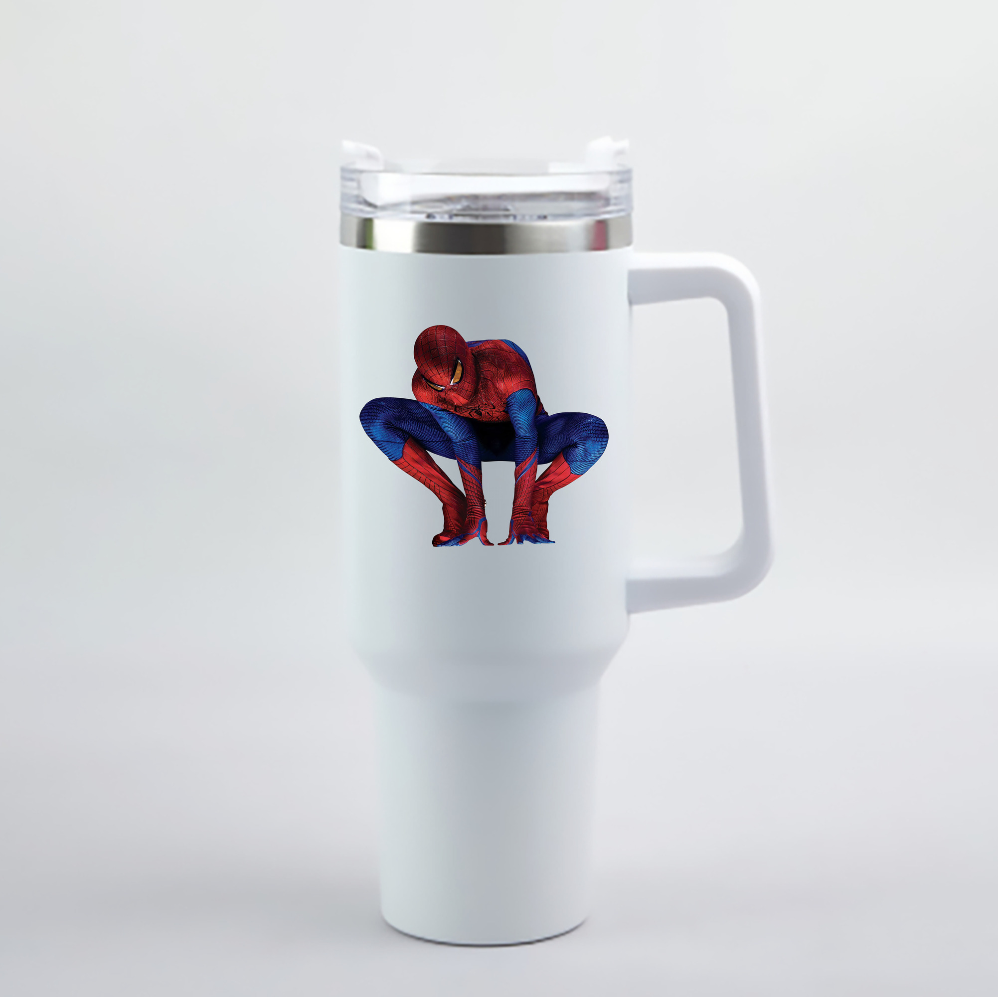 （画像用） Spider Man スパイダーマン 1200mL車用タンブラー - クリスタルステッカー（プラスチックストロー付き）