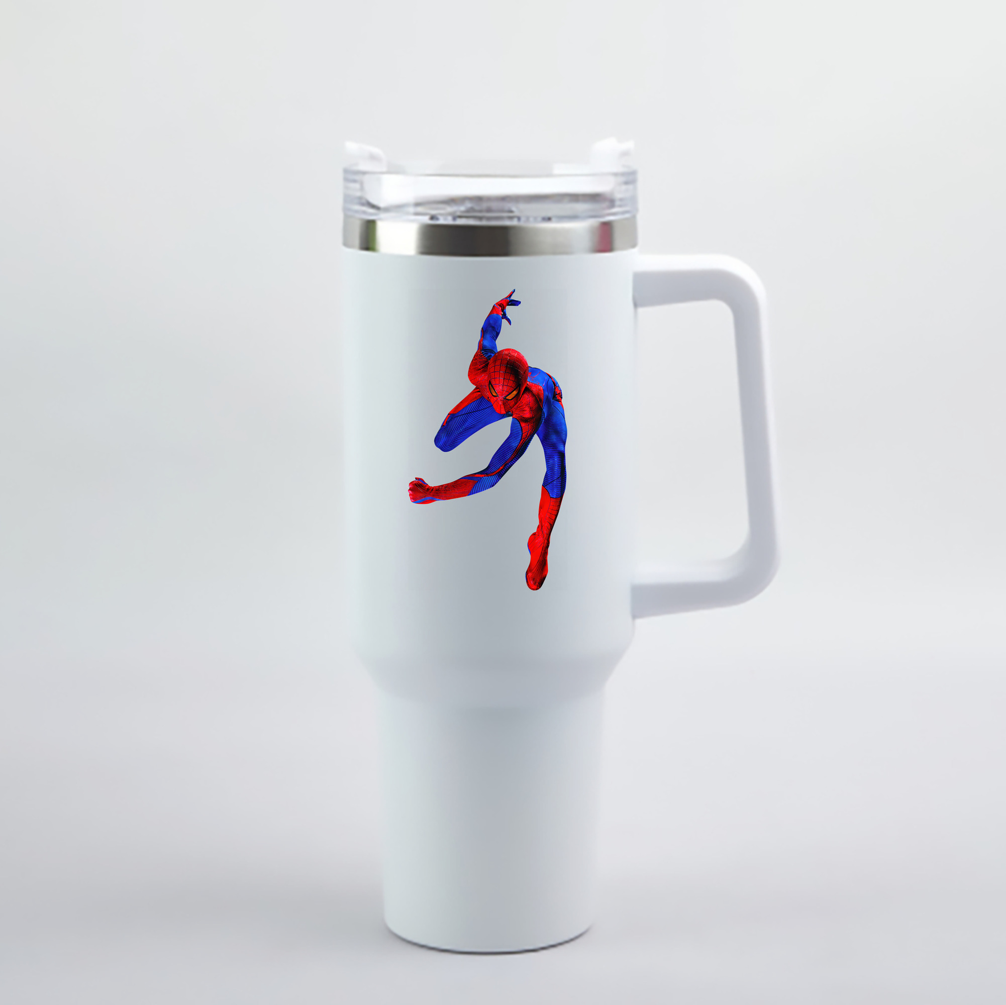 （画像用） Spider Man スパイダーマン 1200mL車用タンブラー - クリスタルステッカー（プラスチックストロー付き）