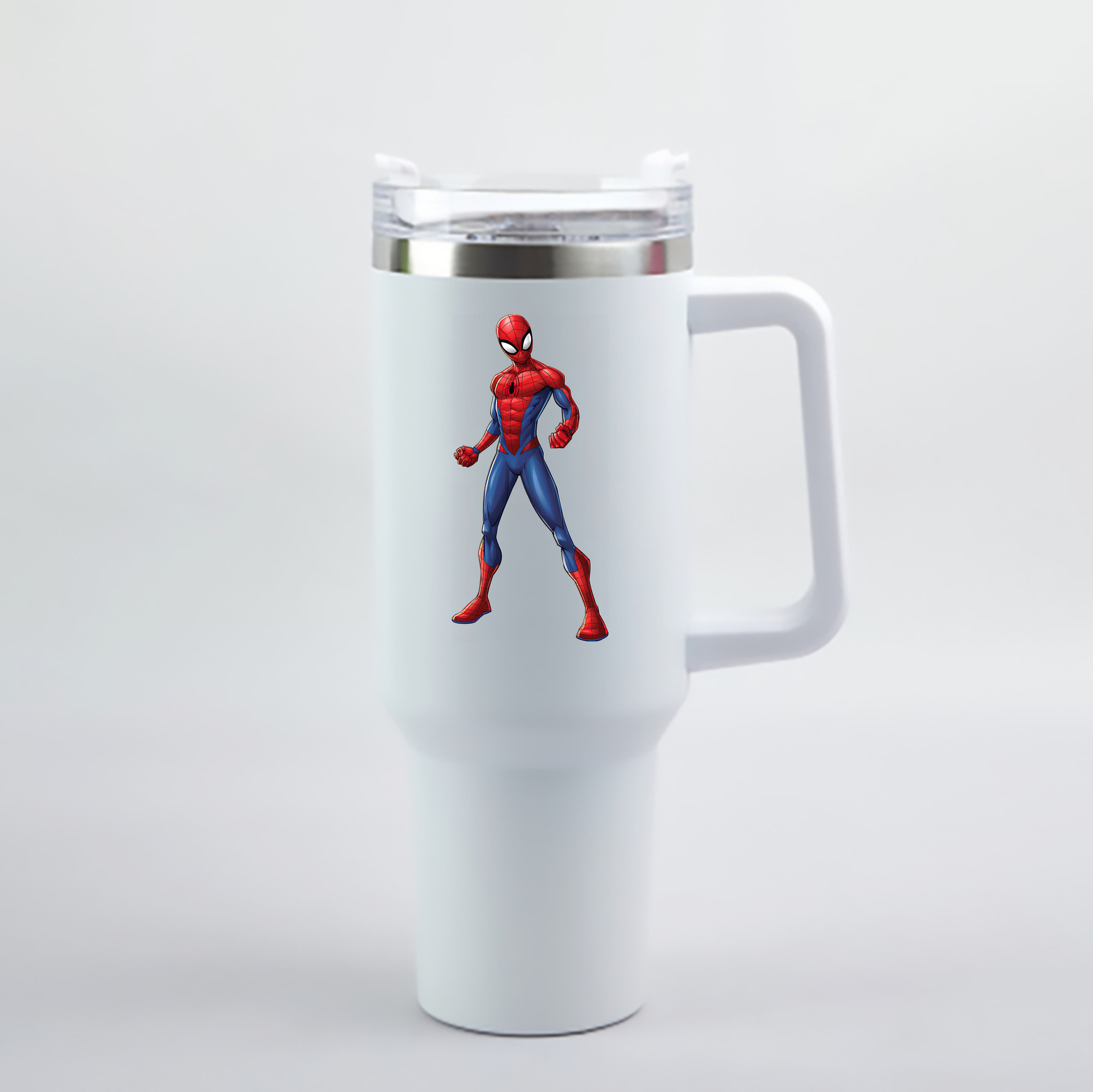 （画像用） Spider Man スパイダーマン 1200mL車用タンブラー - クリスタルステッカー（プラスチックストロー付き）