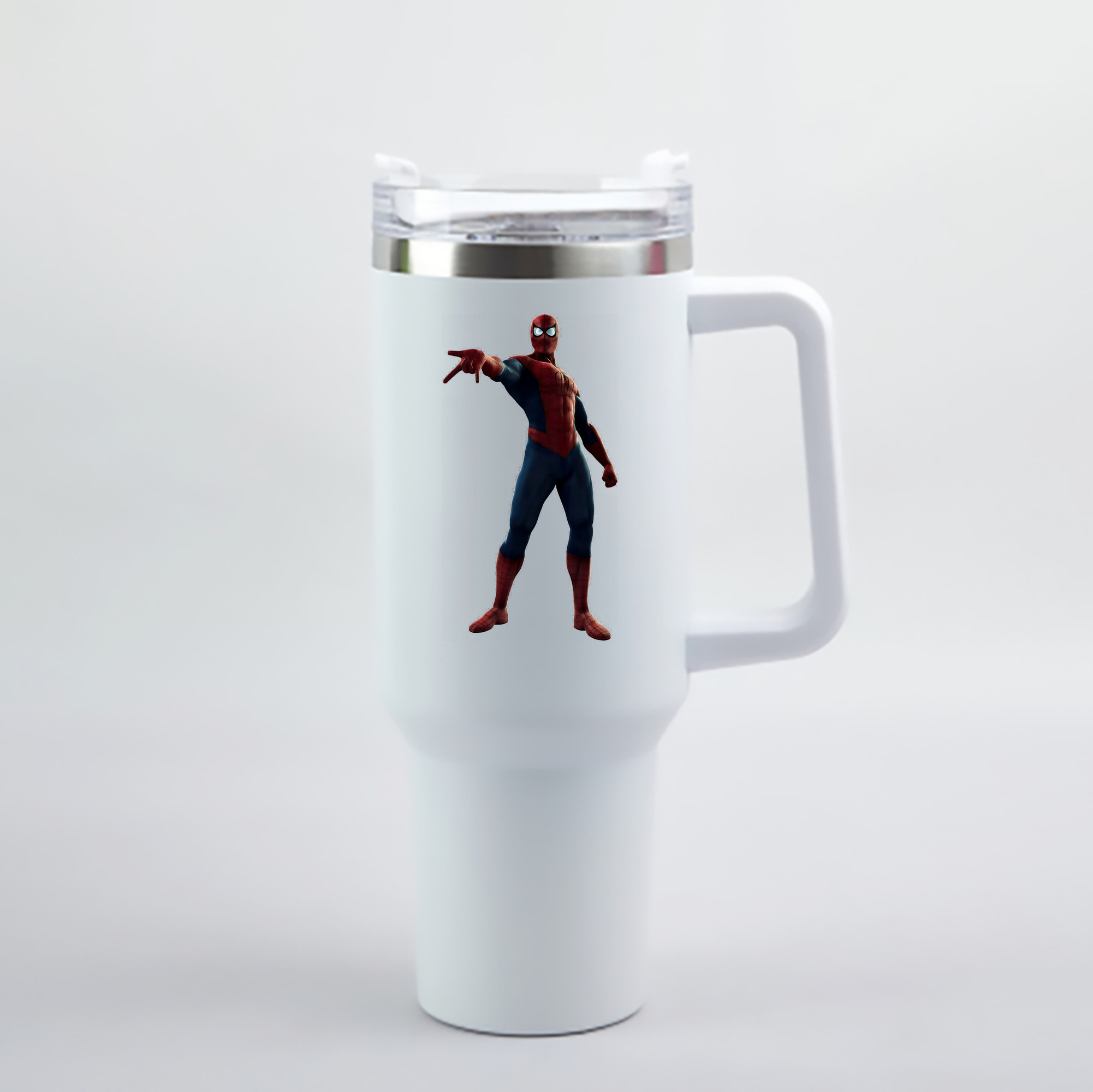 （画像用） Spider Man スパイダーマン 1200mL車用タンブラー - クリスタルステッカー（プラスチックストロー付き）