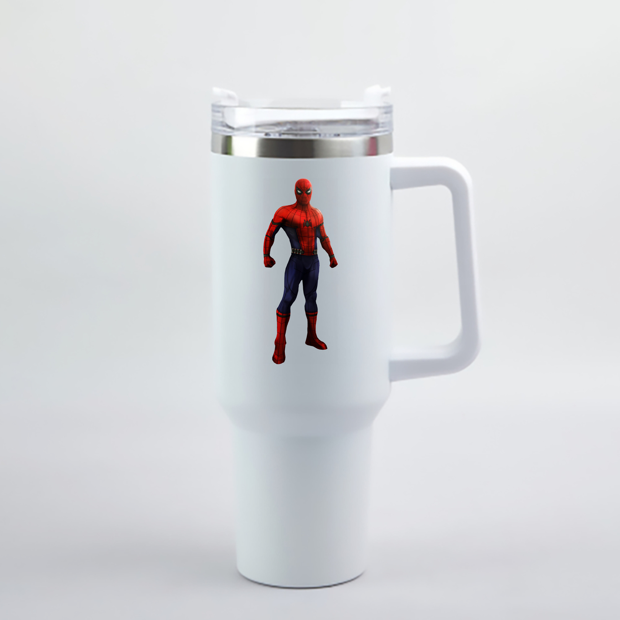 （画像用） Spider Man スパイダーマン 1200mL車用タンブラー - クリスタルステッカー（プラスチックストロー付き）