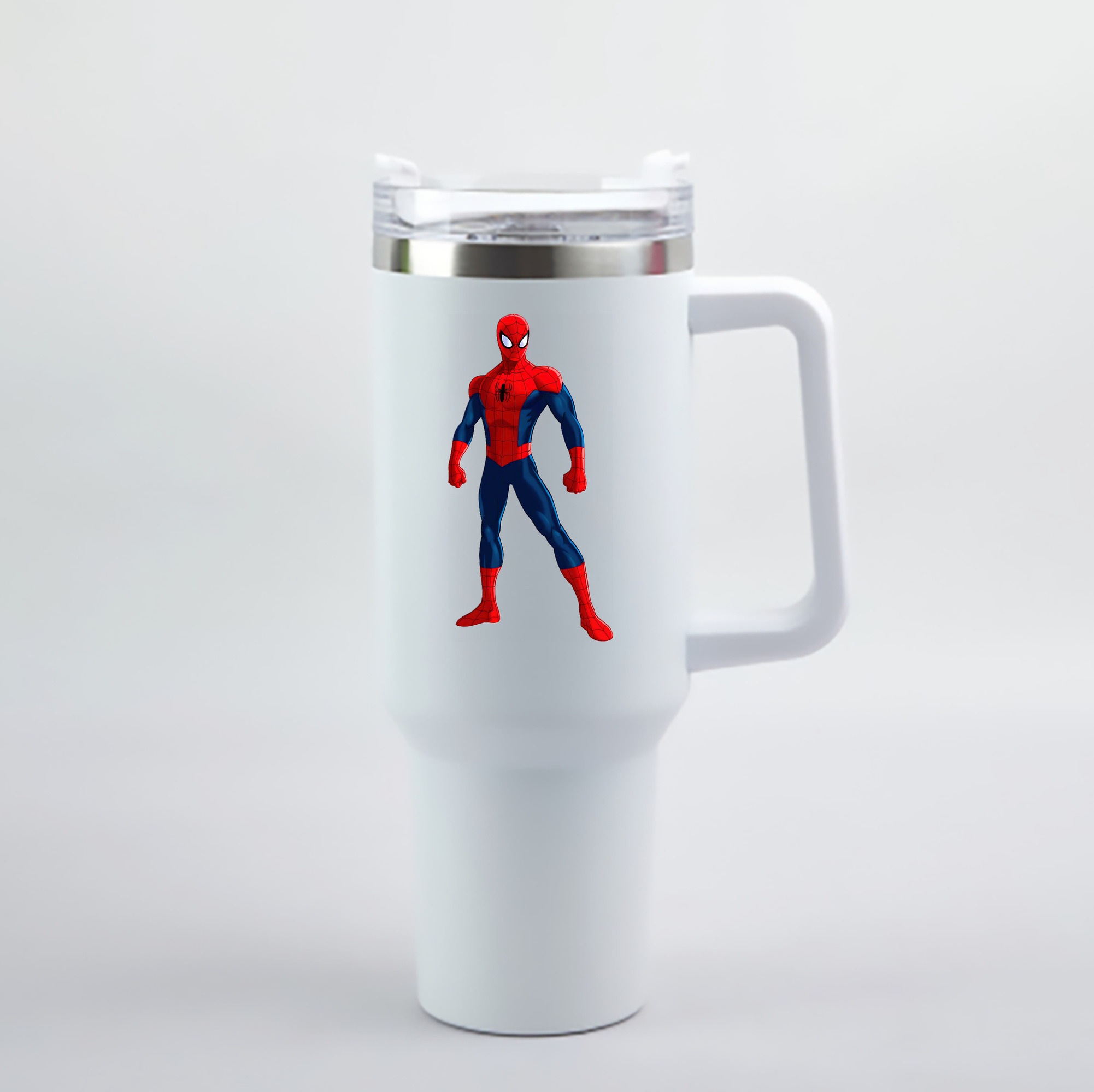 （画像用） Spider Man スパイダーマン 1200mL車用タンブラー - クリスタルステッカー（プラスチックストロー付き）