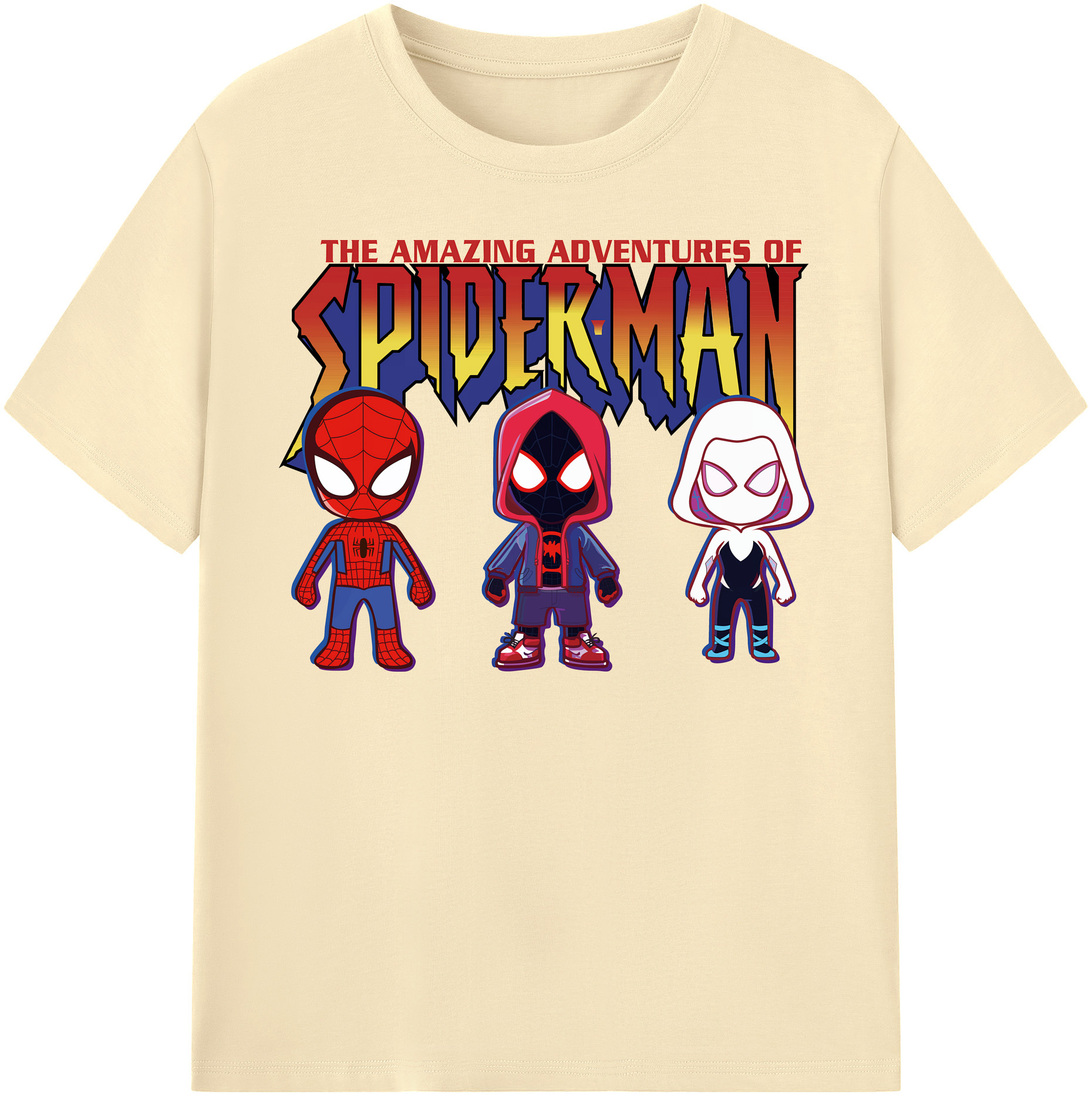 （画像用） Spider Man スパイダーマン 綿100％半袖Tシャツ（フロントプリント）