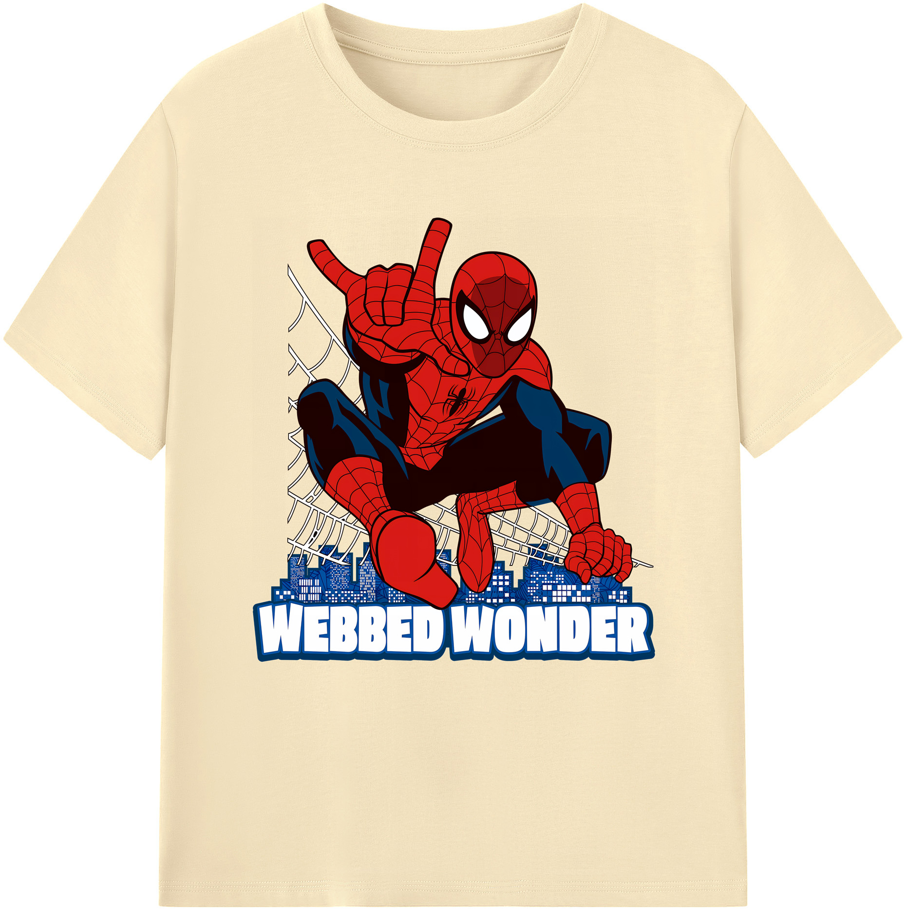 （画像用） Spider Man スパイダーマン 綿100％半袖Tシャツ（フロントプリント）