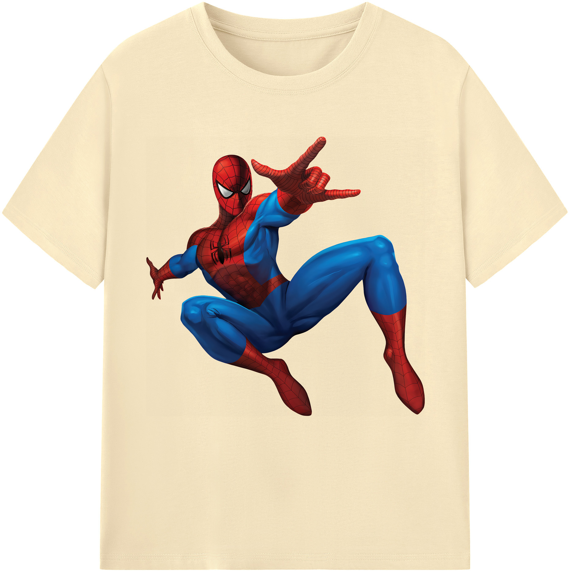 （画像用） Spider Man スパイダーマン 綿100％半袖Tシャツ（フロントプリント）