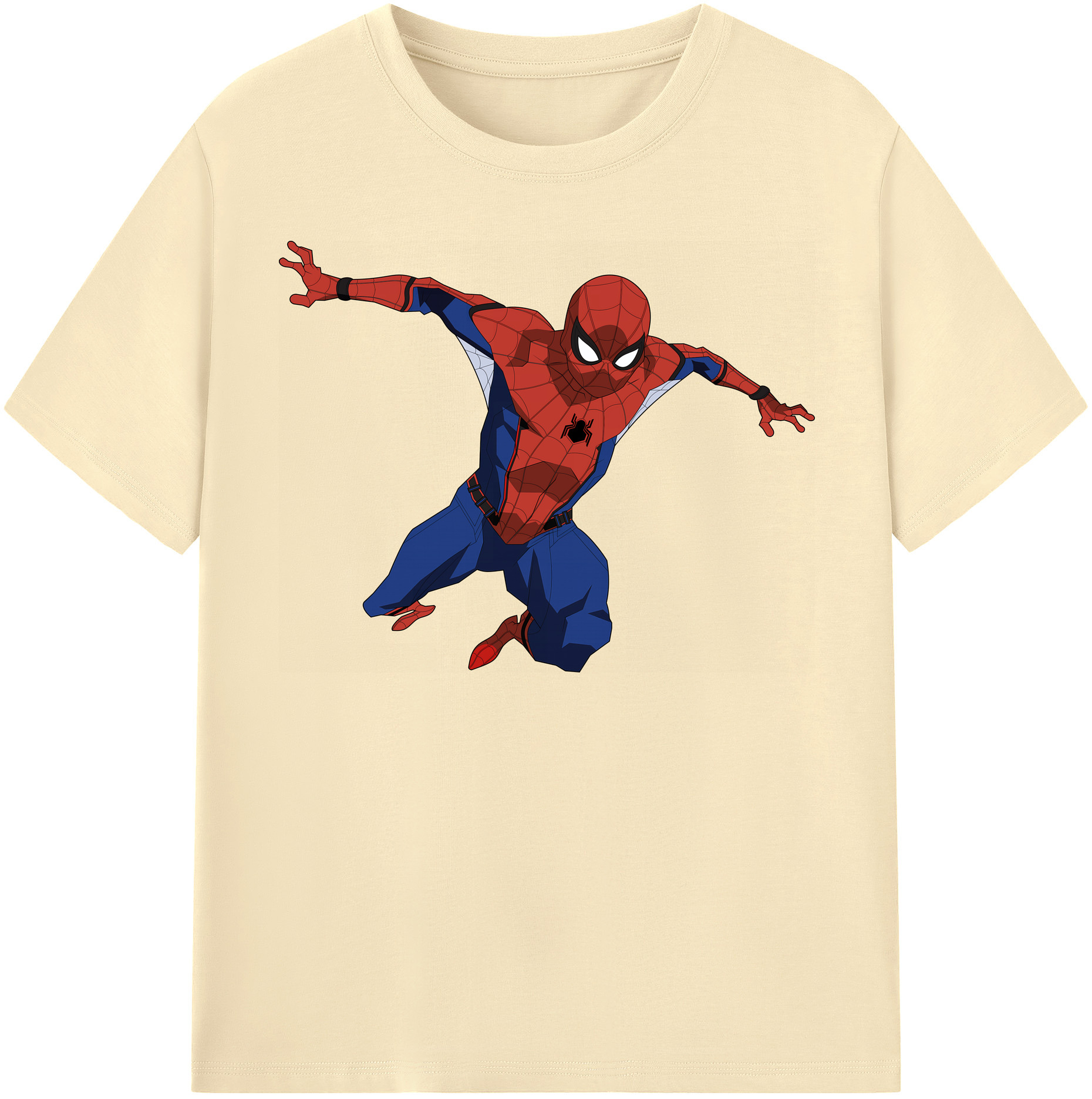 （画像用） Spider Man スパイダーマン 綿100％半袖Tシャツ（フロントプリント）