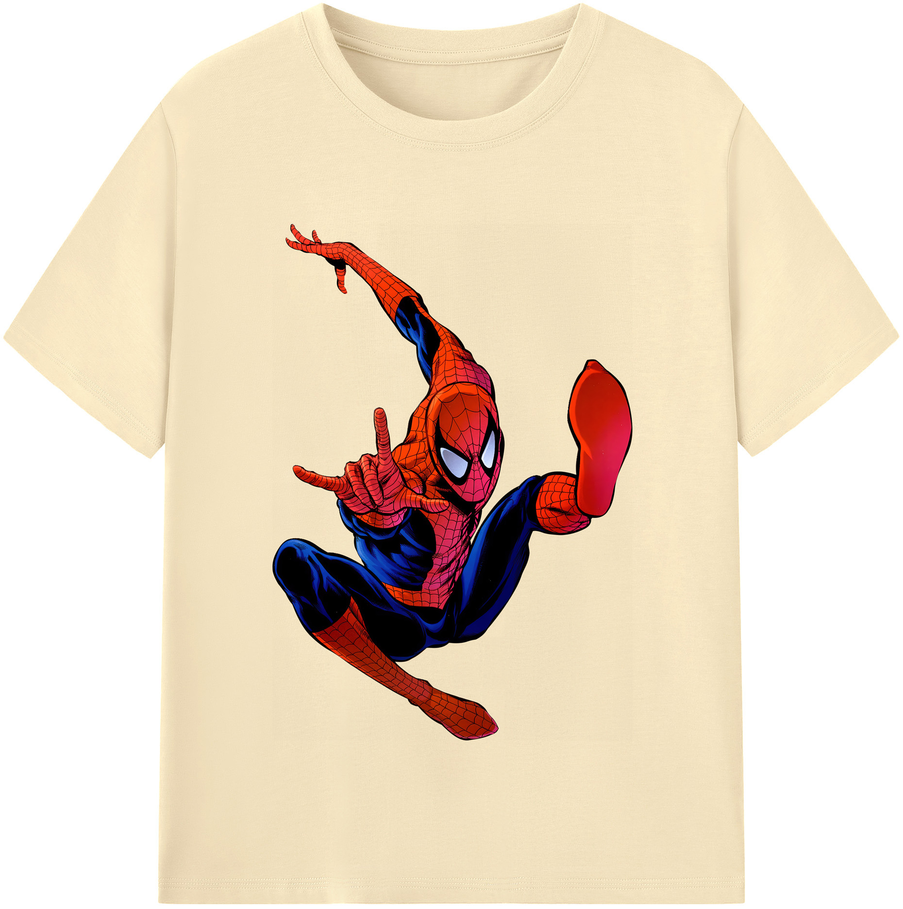 （画像用） Spider Man スパイダーマン 綿100％半袖Tシャツ（フロントプリント）