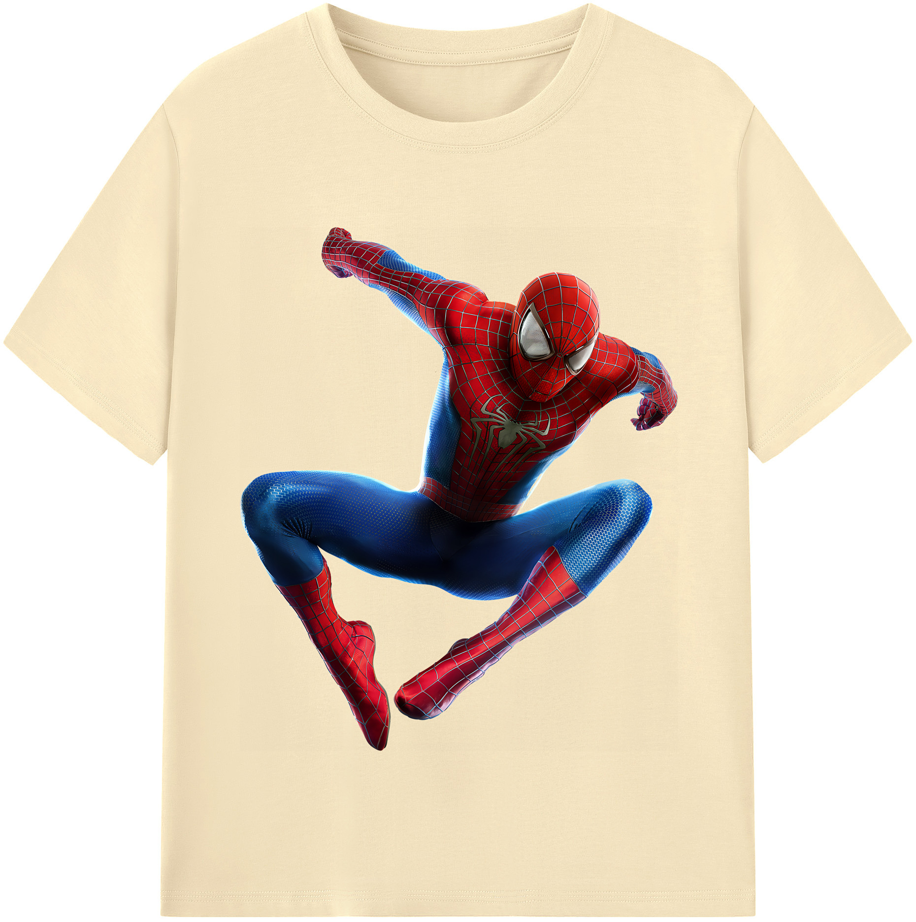 （画像用） Spider Man スパイダーマン 綿100％半袖Tシャツ（フロントプリント）