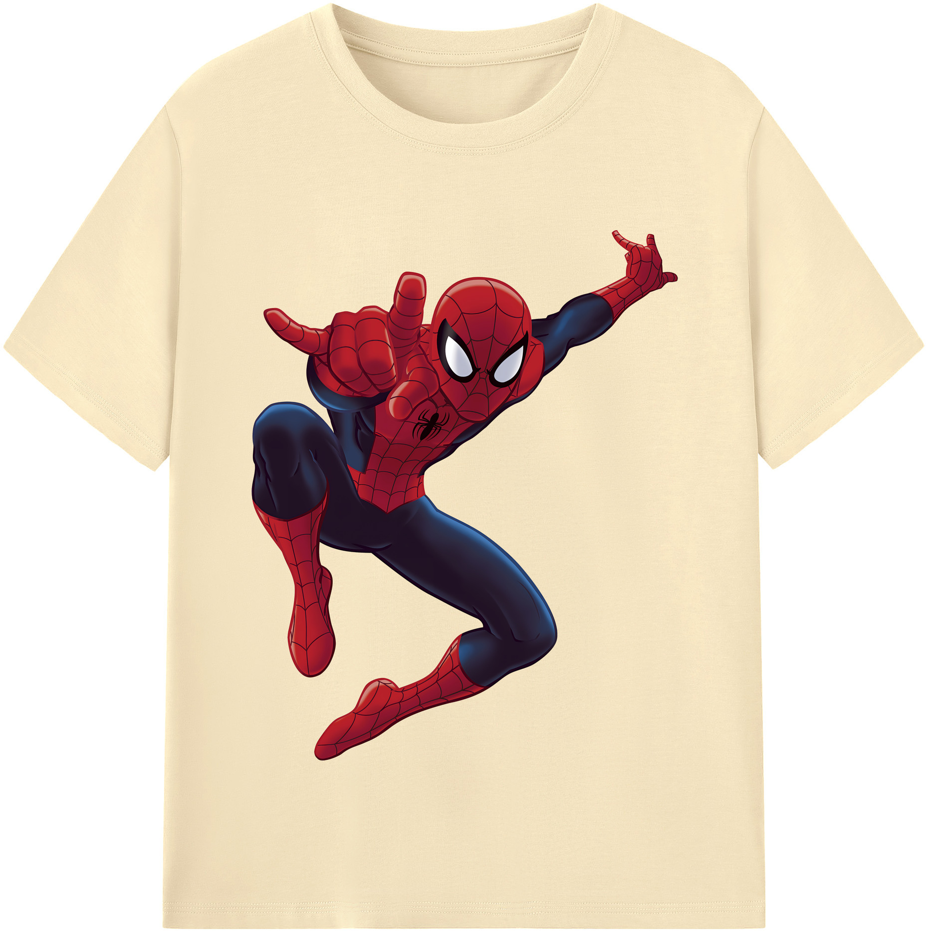 （画像用） Spider Man スパイダーマン 綿100％半袖Tシャツ（フロントプリント）
