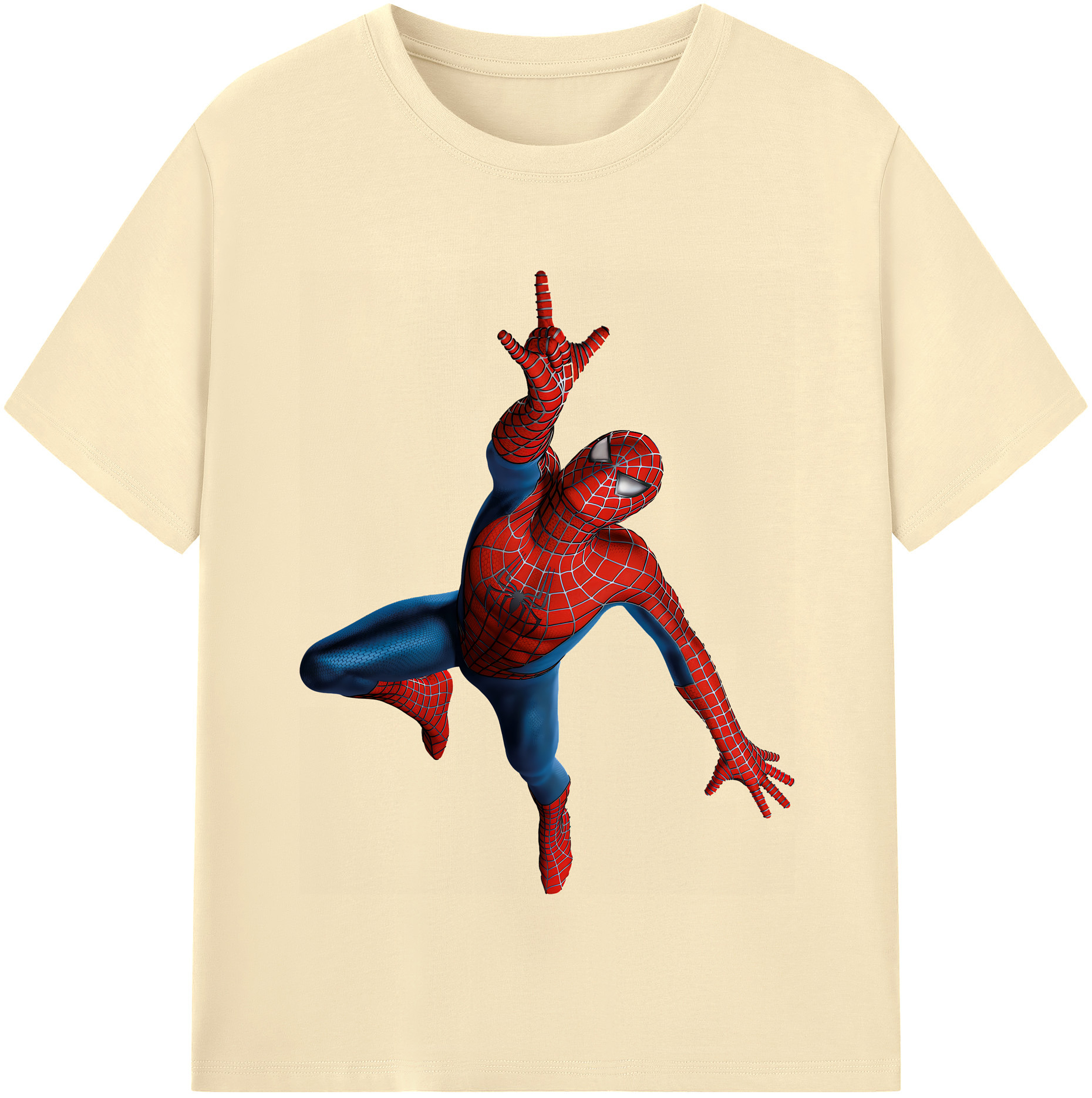 （画像用） Spider Man スパイダーマン 綿100％半袖Tシャツ（フロントプリント）