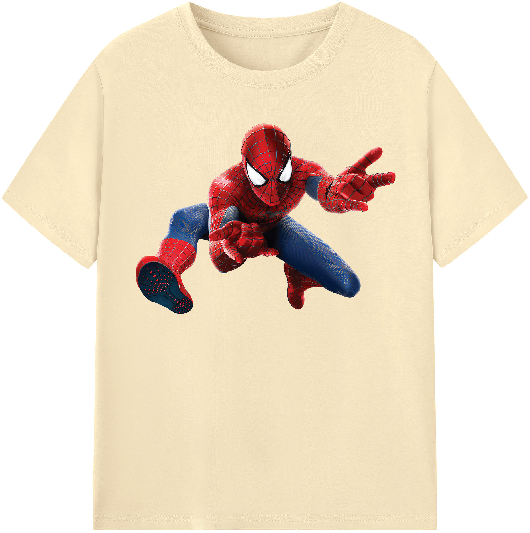 （画像用） Spider Man スパイダーマン 綿100％半袖Tシャツ（フロントプリント）