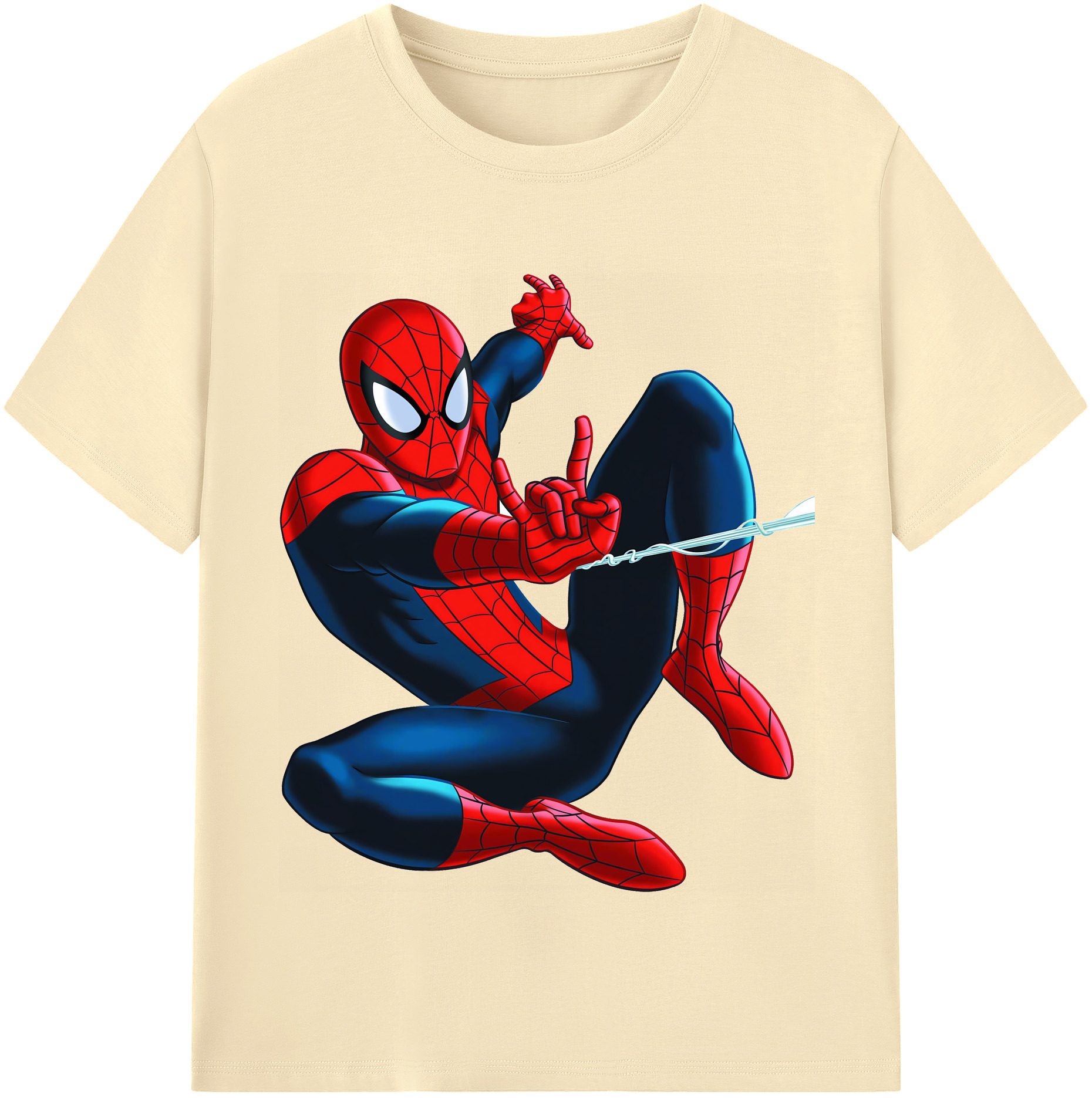 （画像用） Spider Man スパイダーマン 綿100％半袖Tシャツ（フロントプリント）