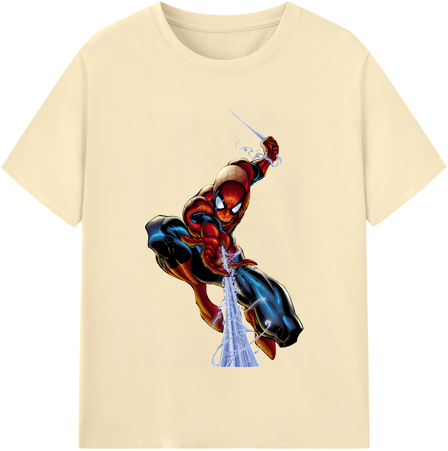 （画像用） Spider Man スパイダーマン 綿100％半袖Tシャツ（フロントプリント）