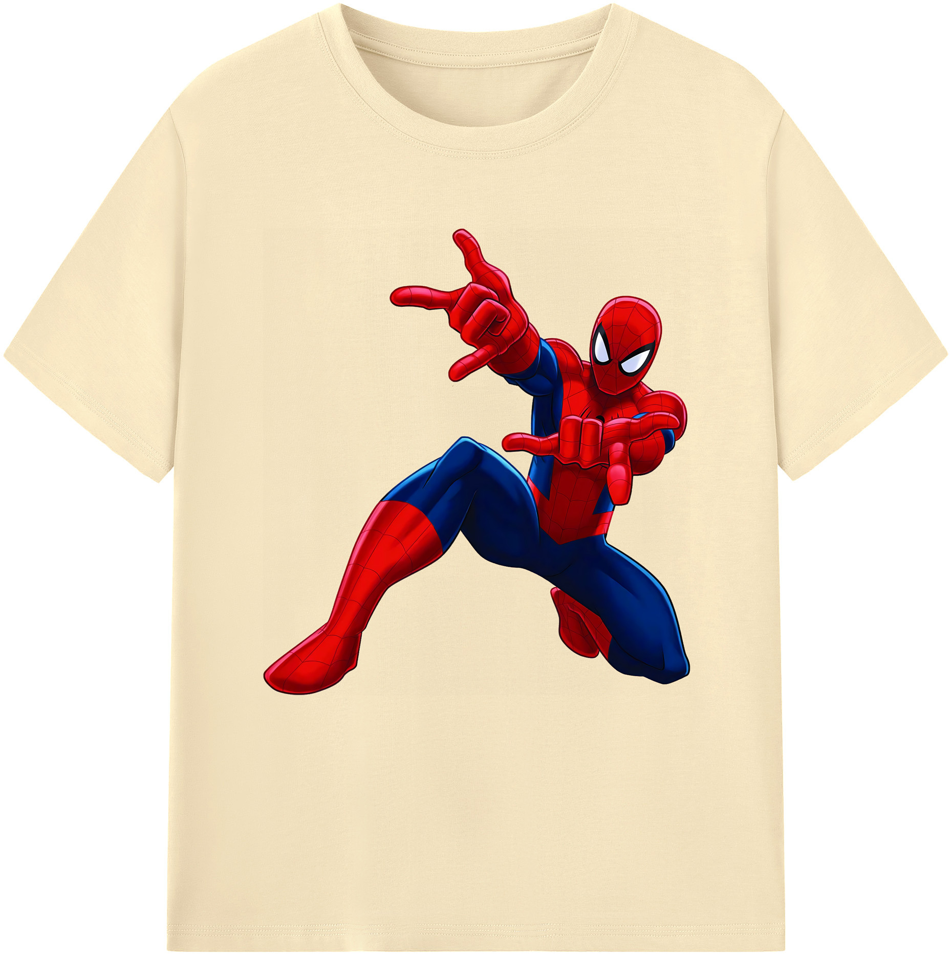 Spider Man スパイダーマン 綿100％半袖Tシャツ（フロントプリント）