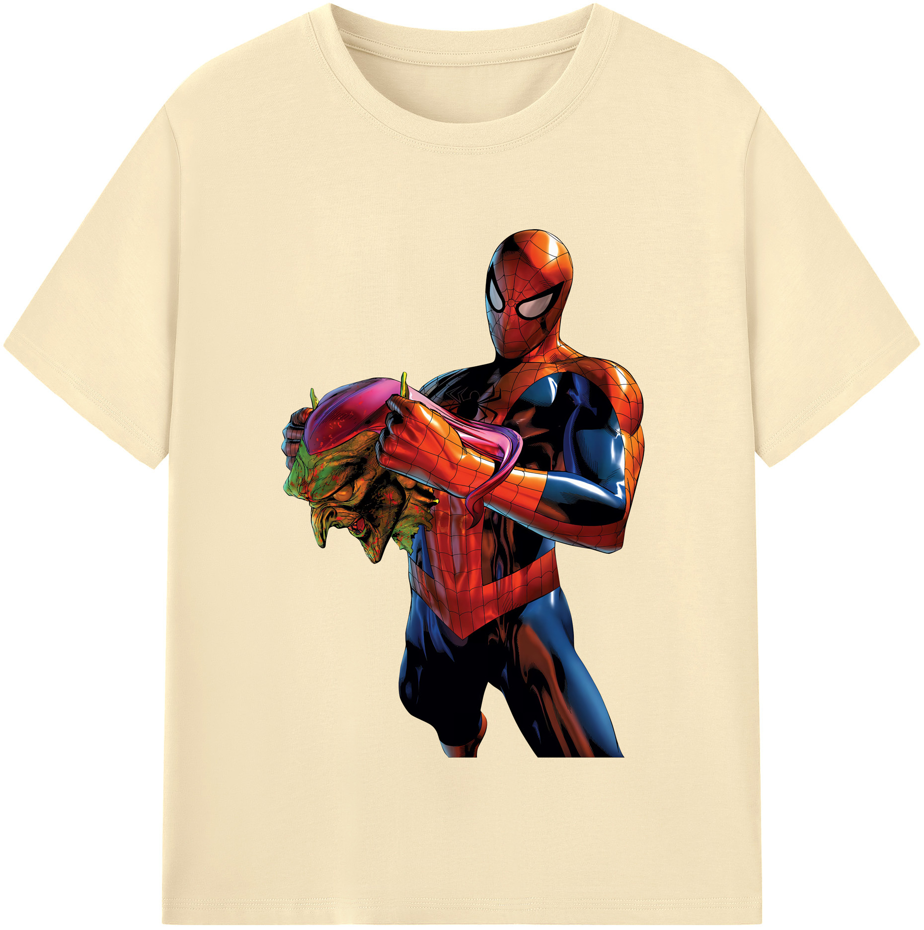 （画像用） Spider Man スパイダーマン 綿100％半袖Tシャツ（フロントプリント）