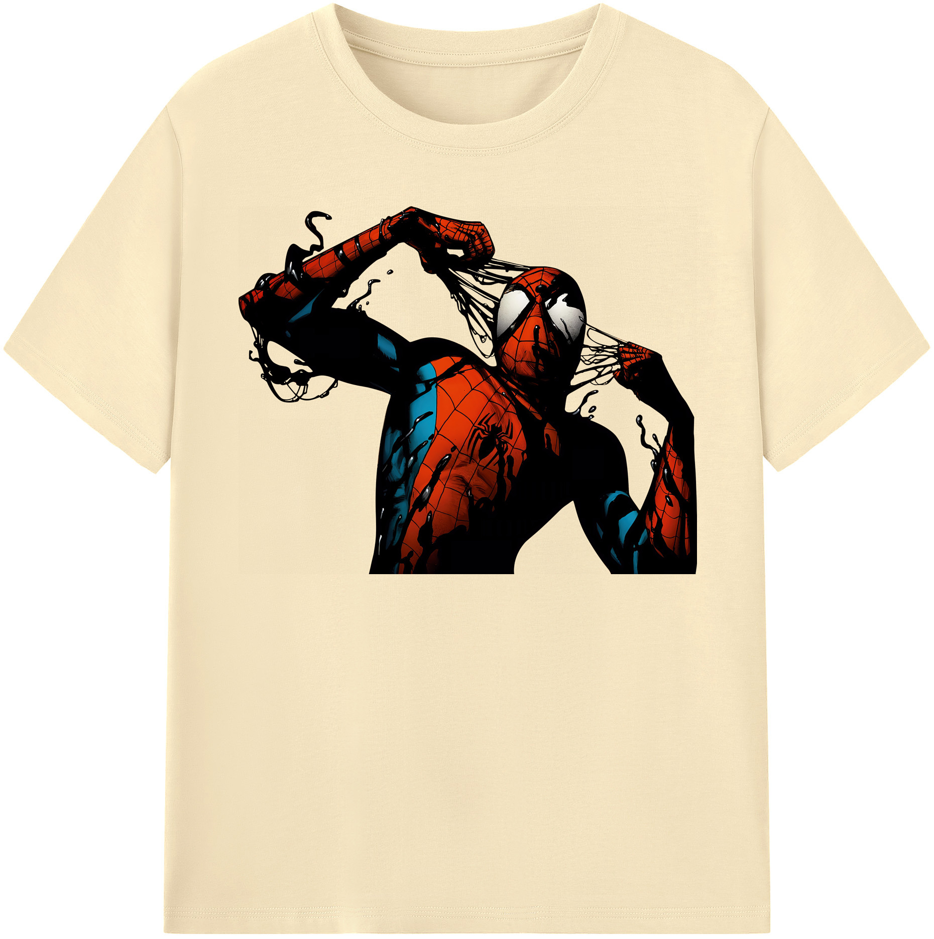 （画像用） Spider Man スパイダーマン 綿100％半袖Tシャツ（フロントプリント）
